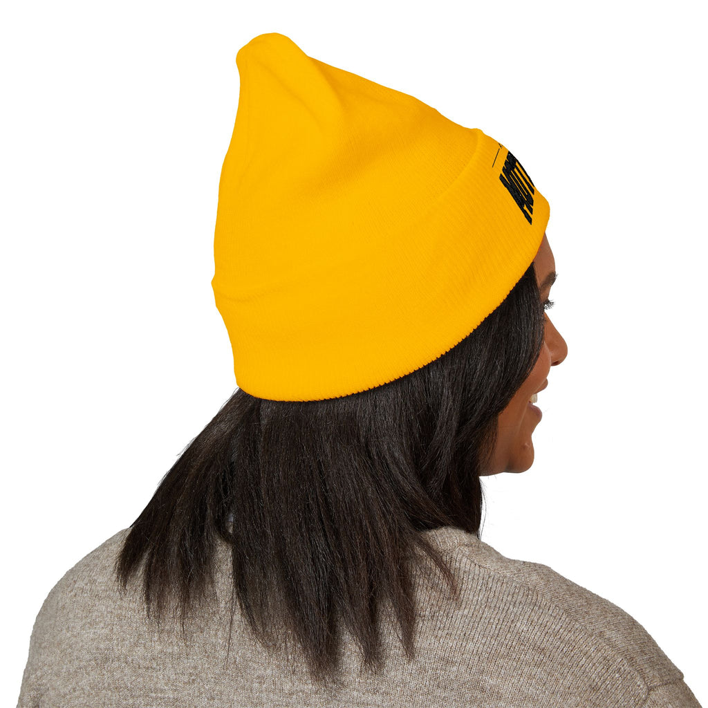 Motherhood Embroidered Cuffed Beanie — 'Ain't No Hood Like Motherhood' Cozy Knit Hat
