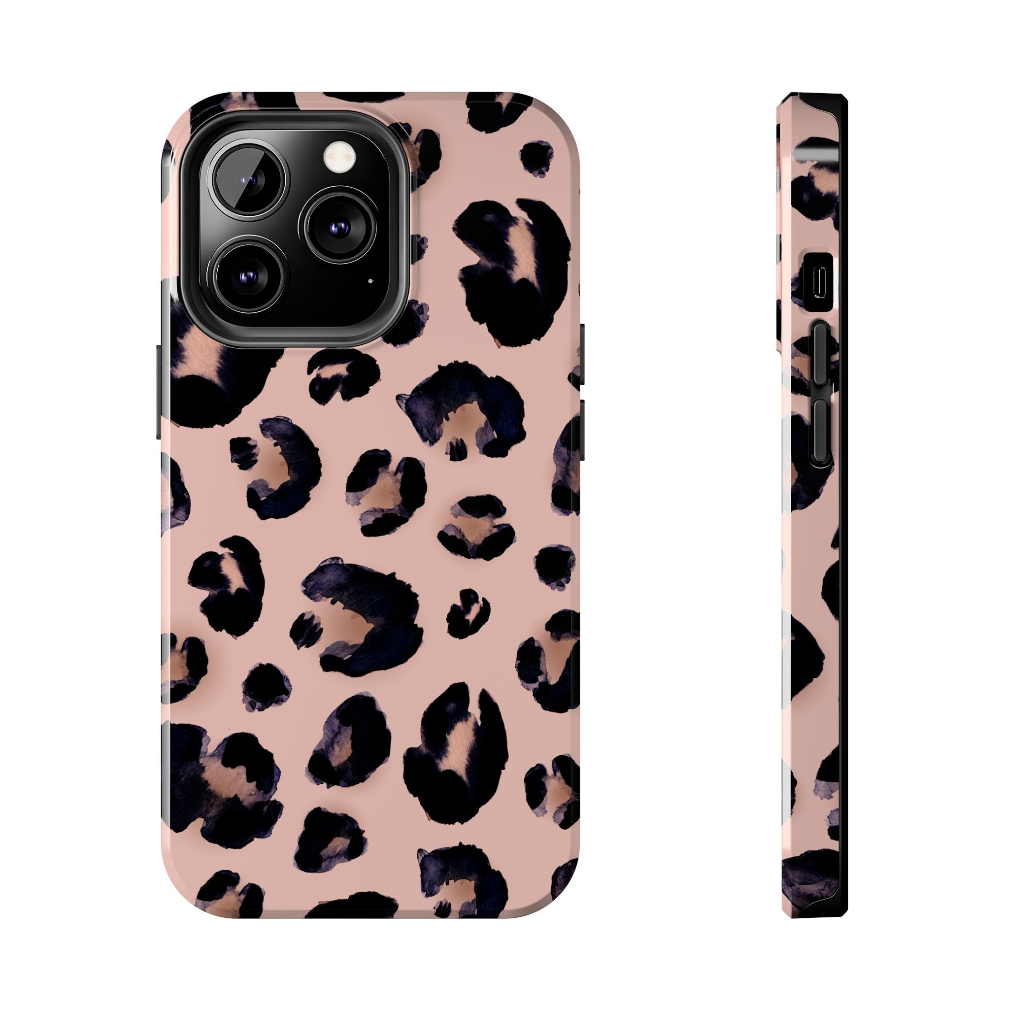 Leopard Print Tough Phone Case — Pink Animal Print Protective Cover
