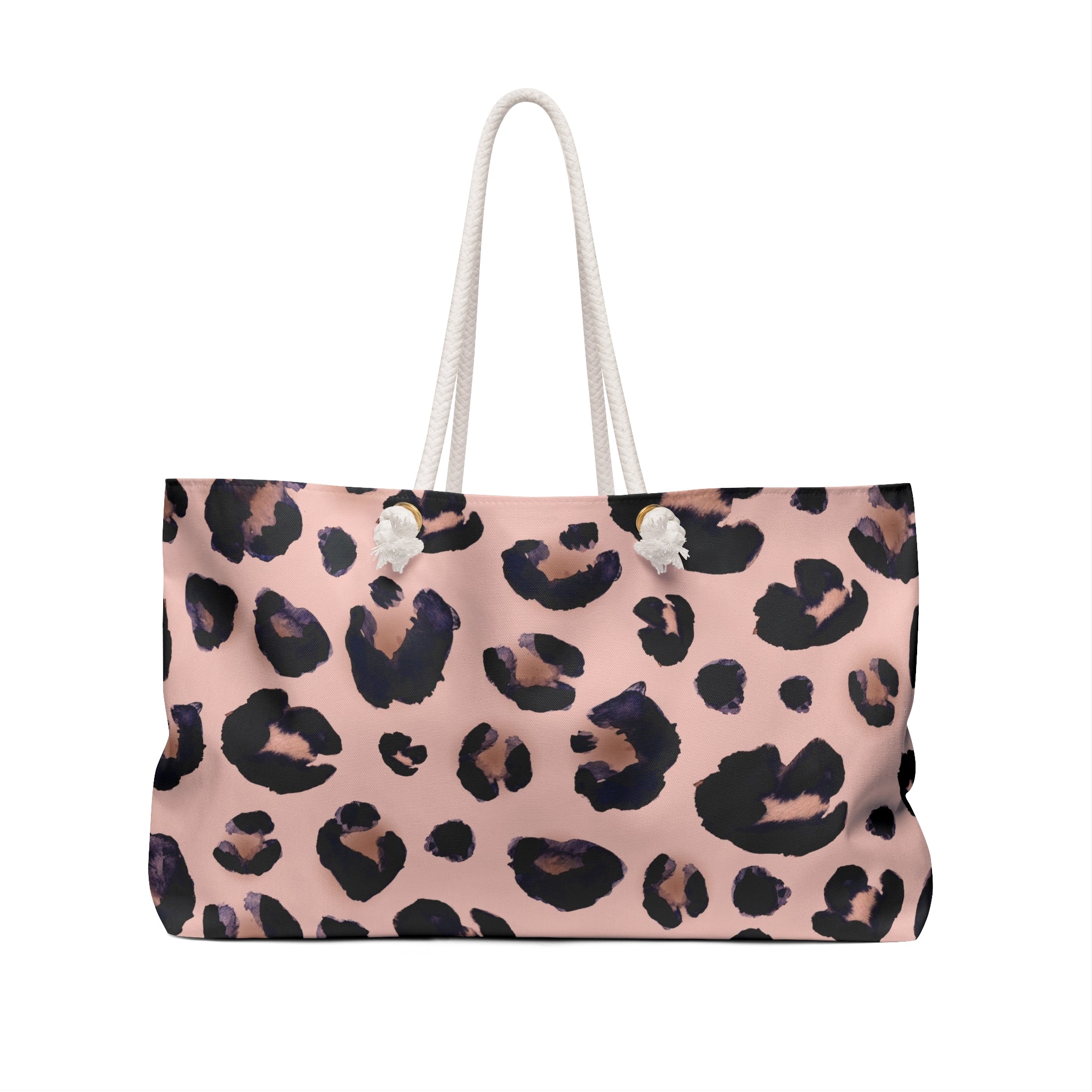 Pink Leopard Print Weekender Bag — Chic Animal Print Travel Tote