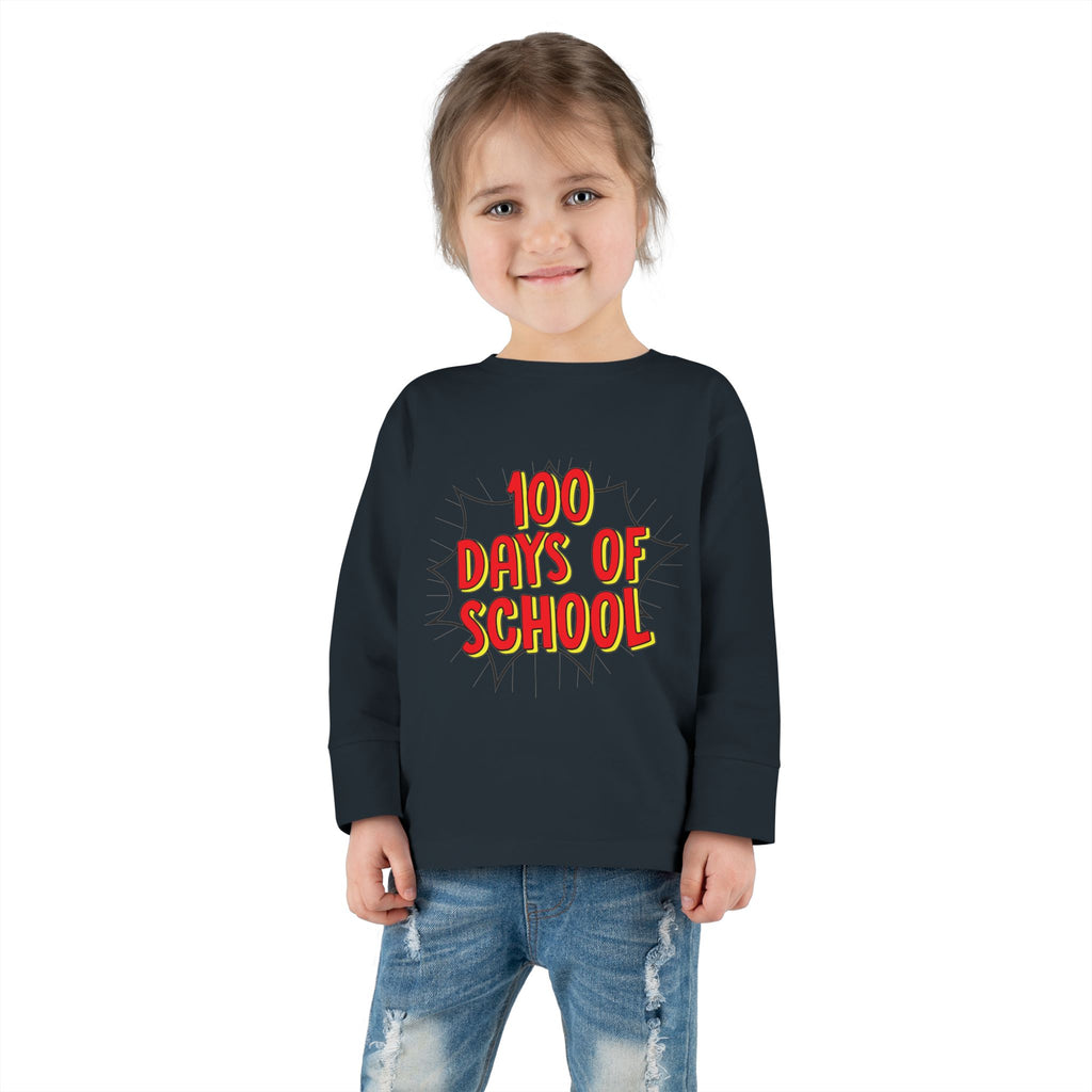 Toddler Long Sleeve Tee: "100 Days of School" Celebration Shirt