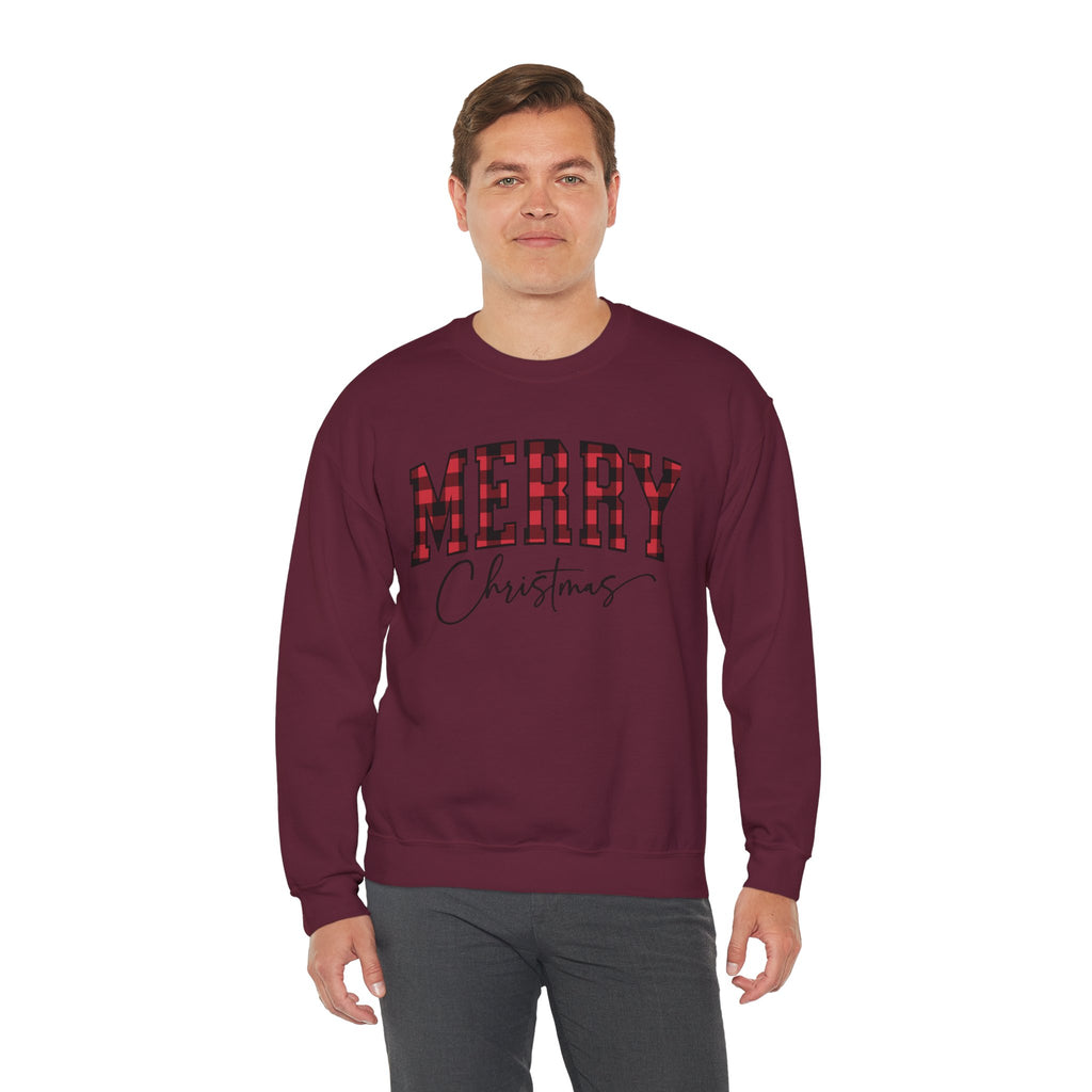 Christmas Plaid "Merry Christmas" Crewneck Sweatshirt