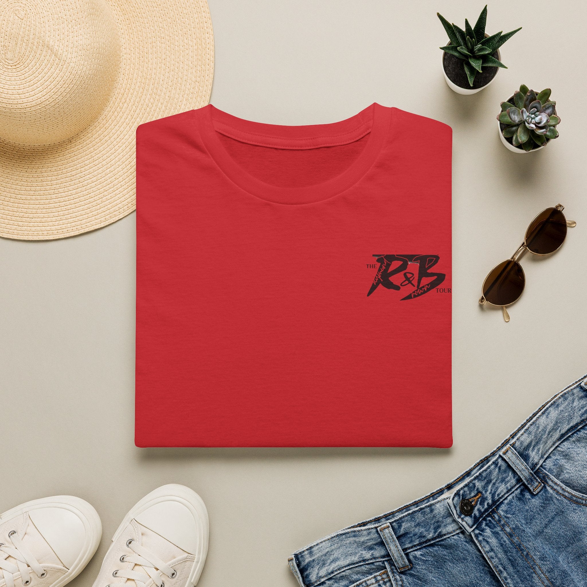 R&B Minimalist Logo T-Shirt — Retro Script Chest Print