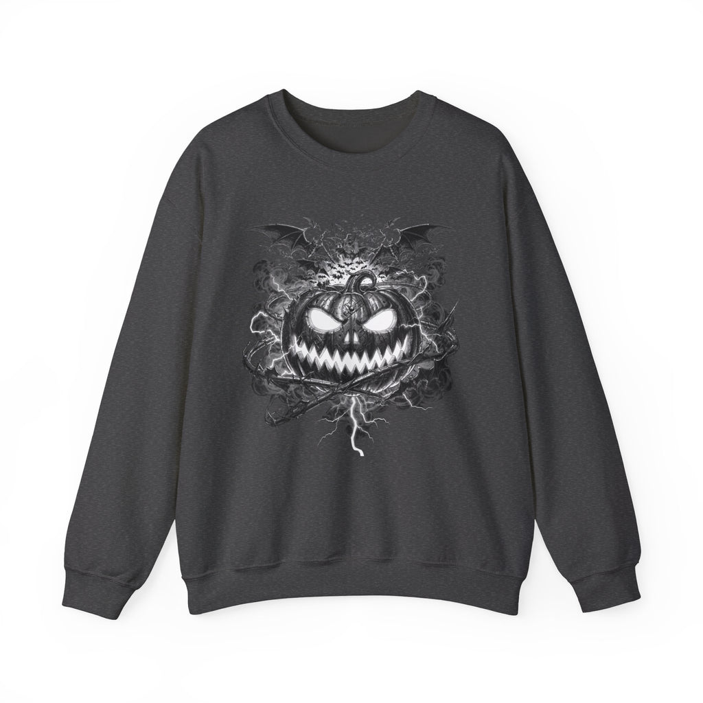 Halloween Pumpkin Crewneck Sweatshirt — Spooky Jack-o'-Lantern Graphic