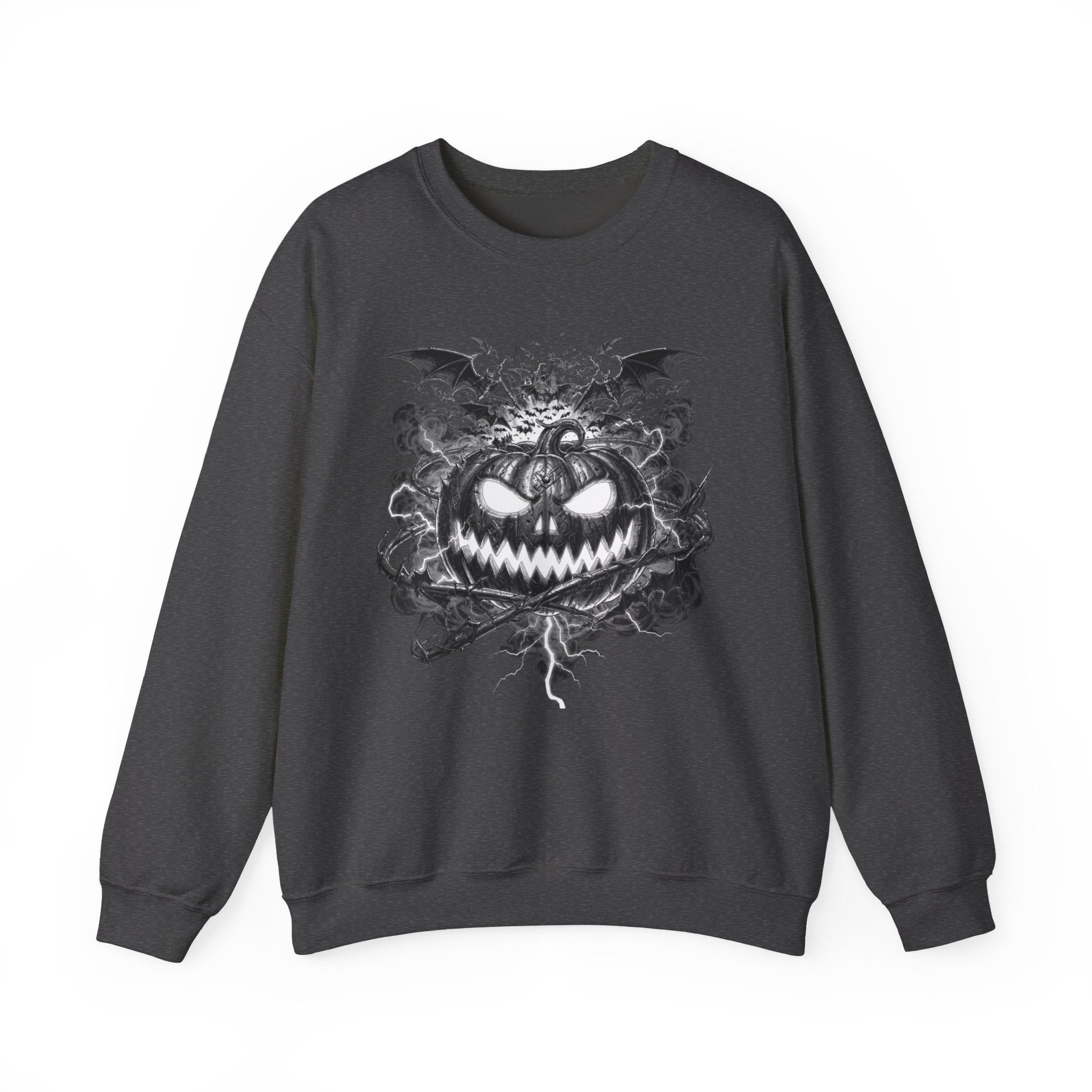 Halloween Pumpkin Crewneck Sweatshirt — Spooky Jack-o'-Lantern Graphic