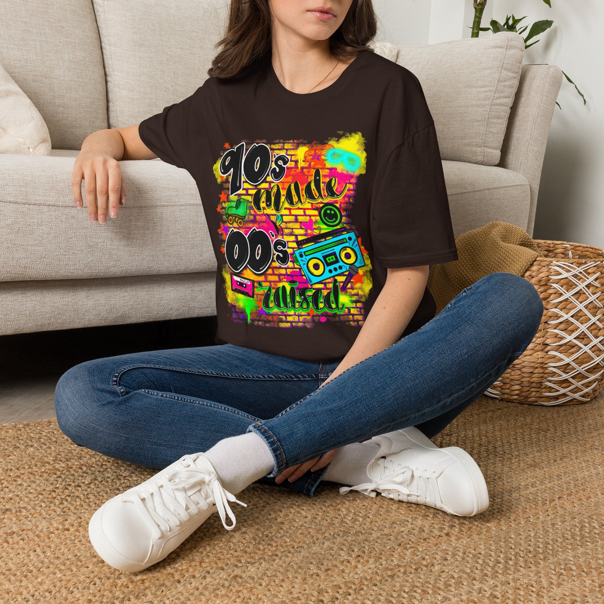 90s Vibes T-Shirt — '90s Made, 00s Raised' Retro Graffiti Tee