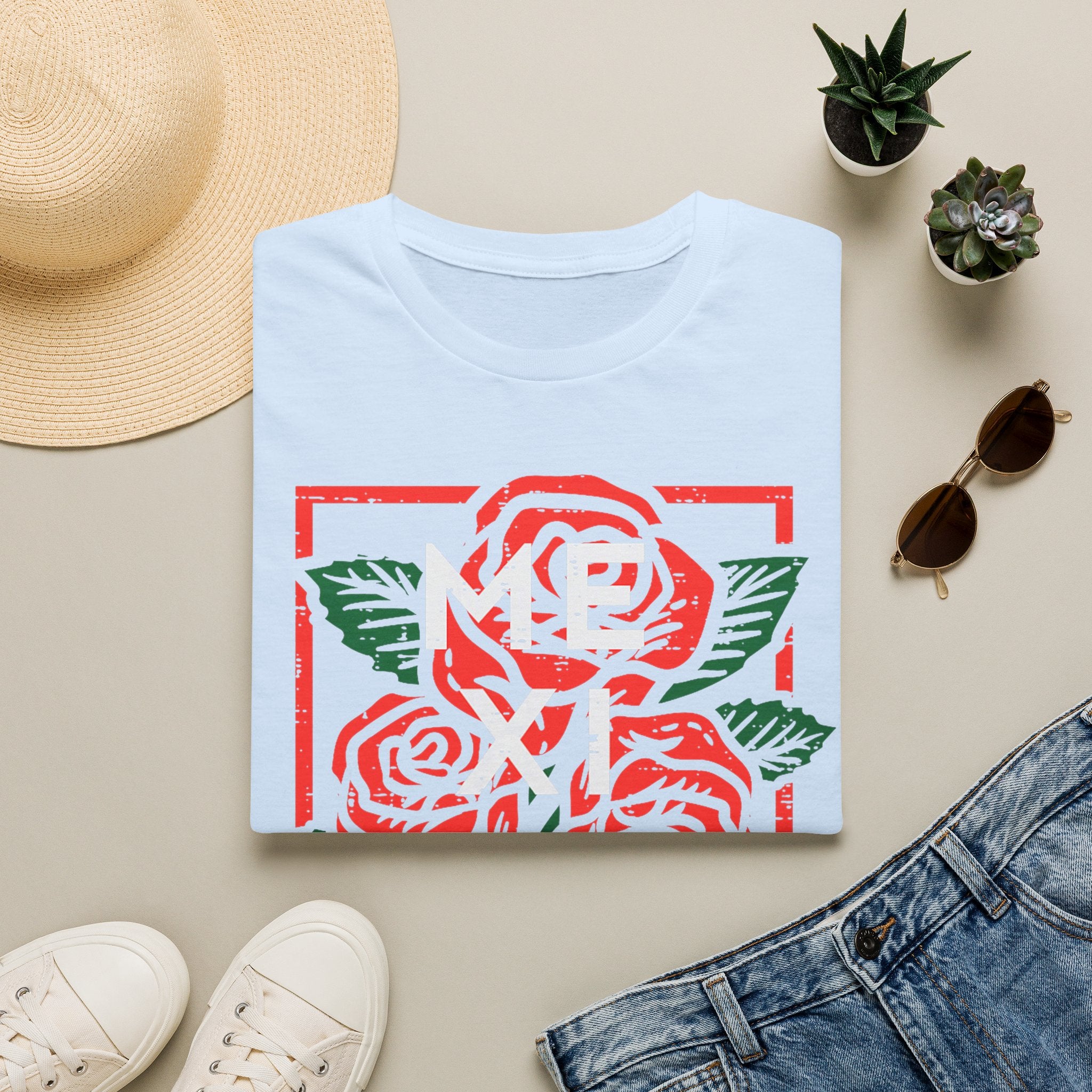 Mexicana Rose T-Shirt — Bold Floral Mexico Pride Tee