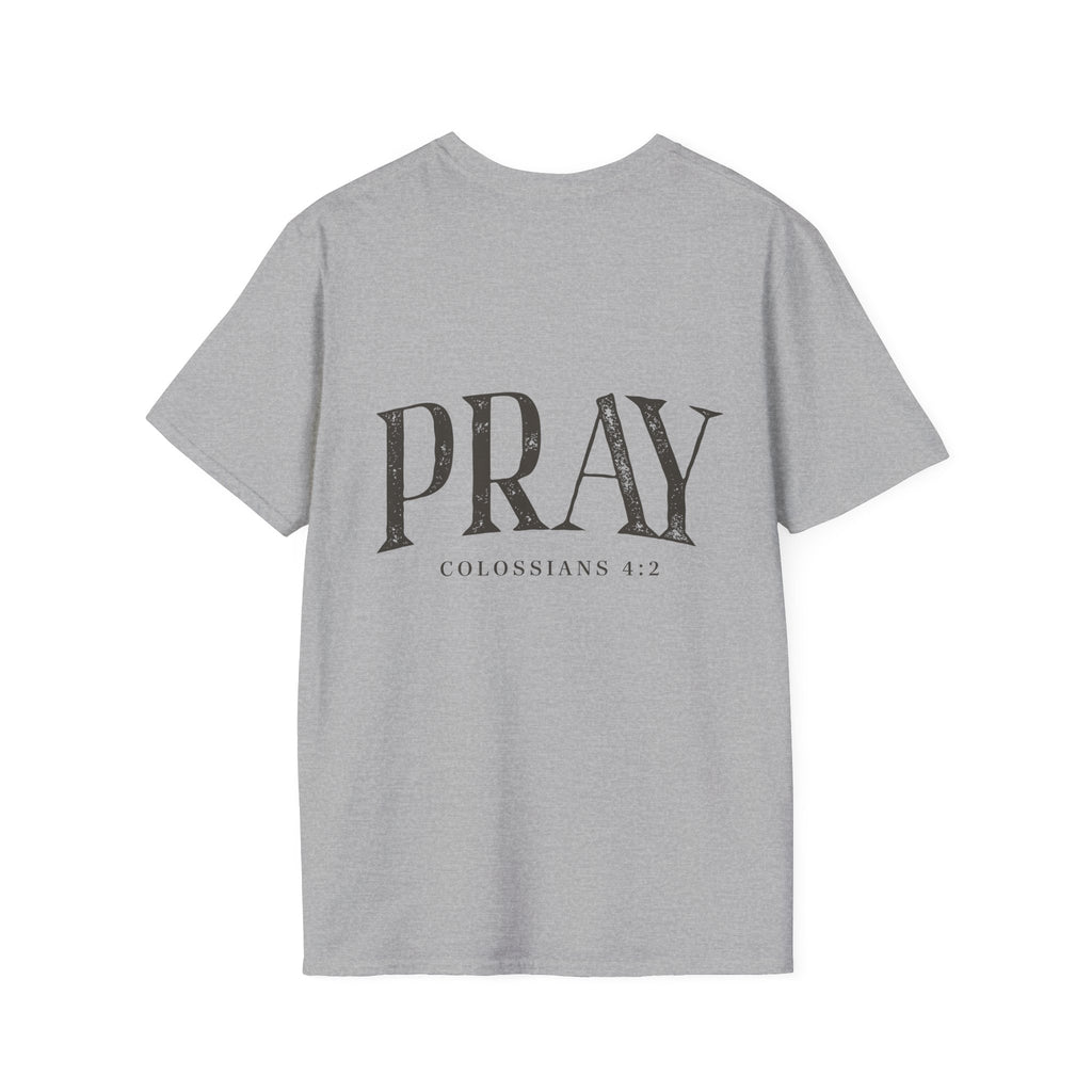 Virgin Mary Pray T-Shirt – Religious Catholic Tee with Colossians 4:2