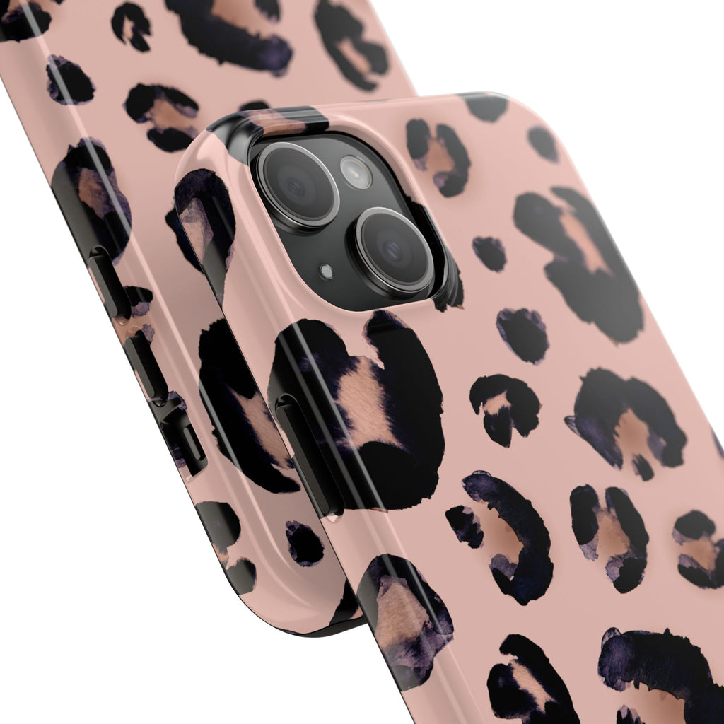 Leopard Print Tough Phone Case — Pink Animal Print Protective Cover