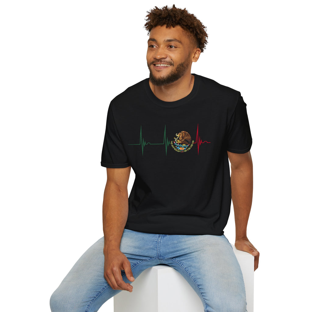 Mexican Heartbeat T-Shirt — Mexican Flag Eagle ECG Graphic Tee