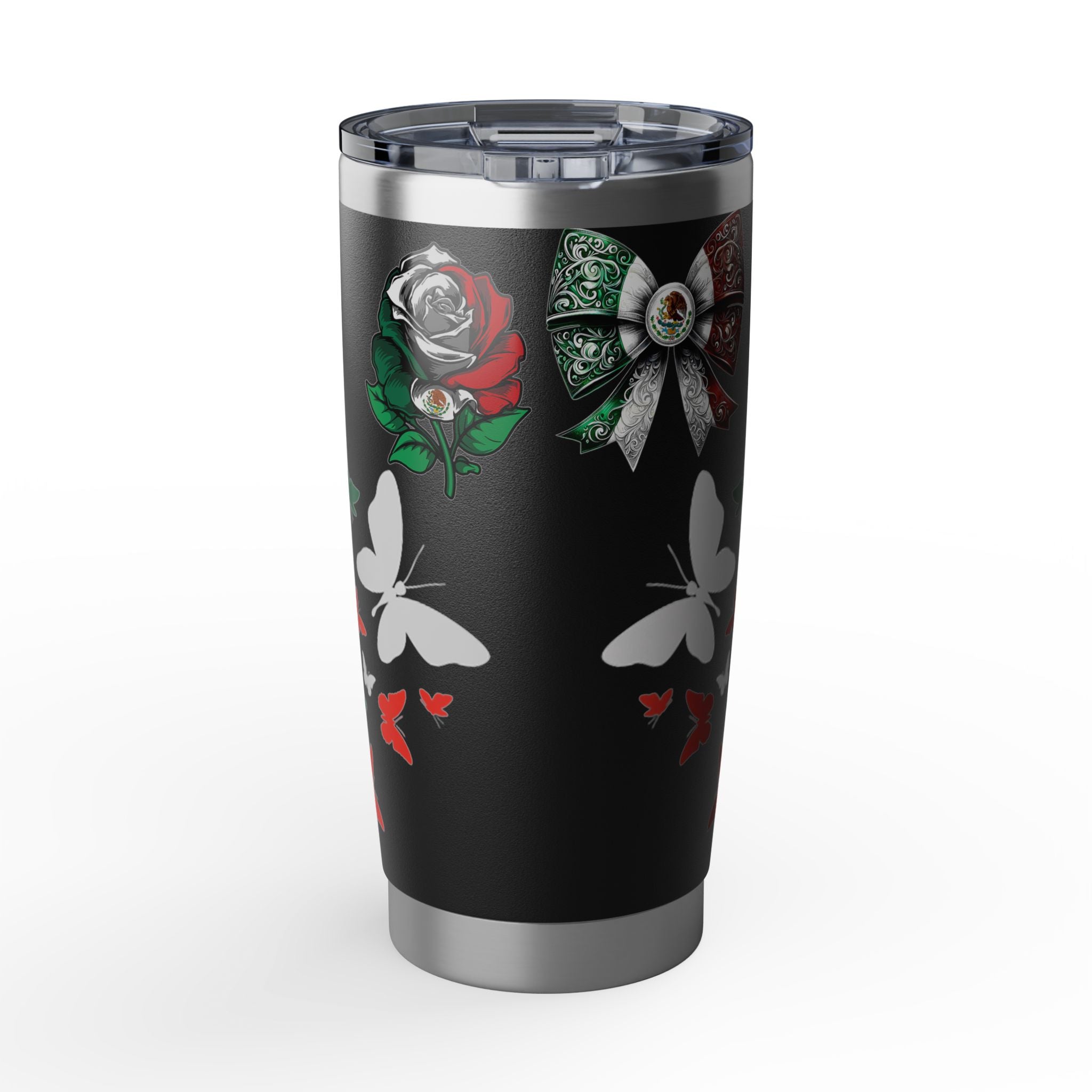 Mexican Butterfly 20oz Tumbler — Patriotic Rose & Bow Travel Cup