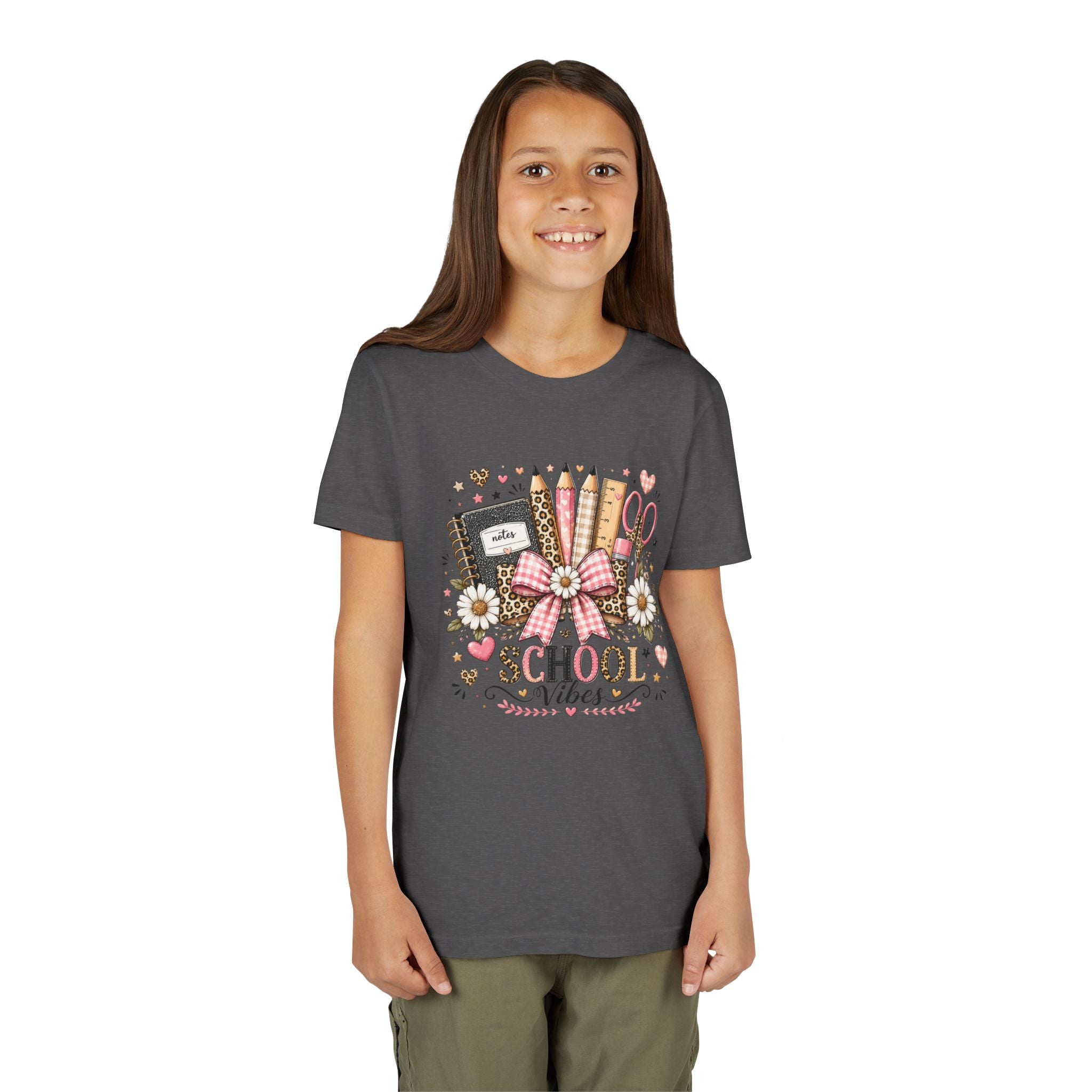 Youth Tee — "School Vibes" Back-to-School Graphic