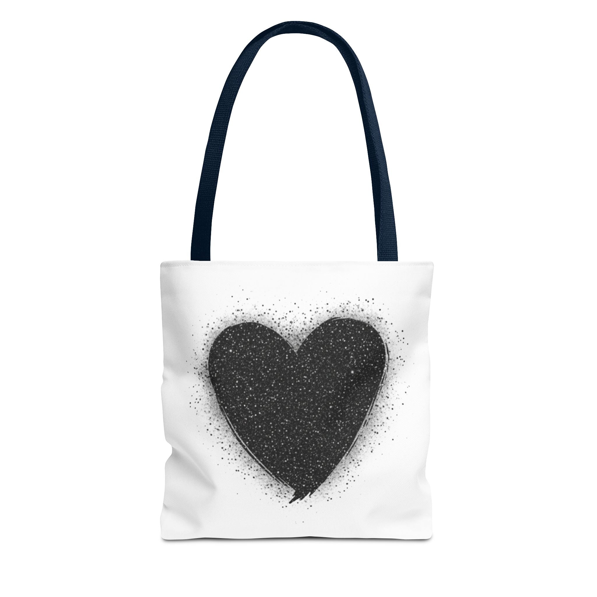 Black Spray Heart Tote Bag – Chic Graphic Canvas Tote for Everyday Use