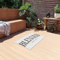 Blessed Outdoor Rug — "BLESSED" with John 20:29 Doormat