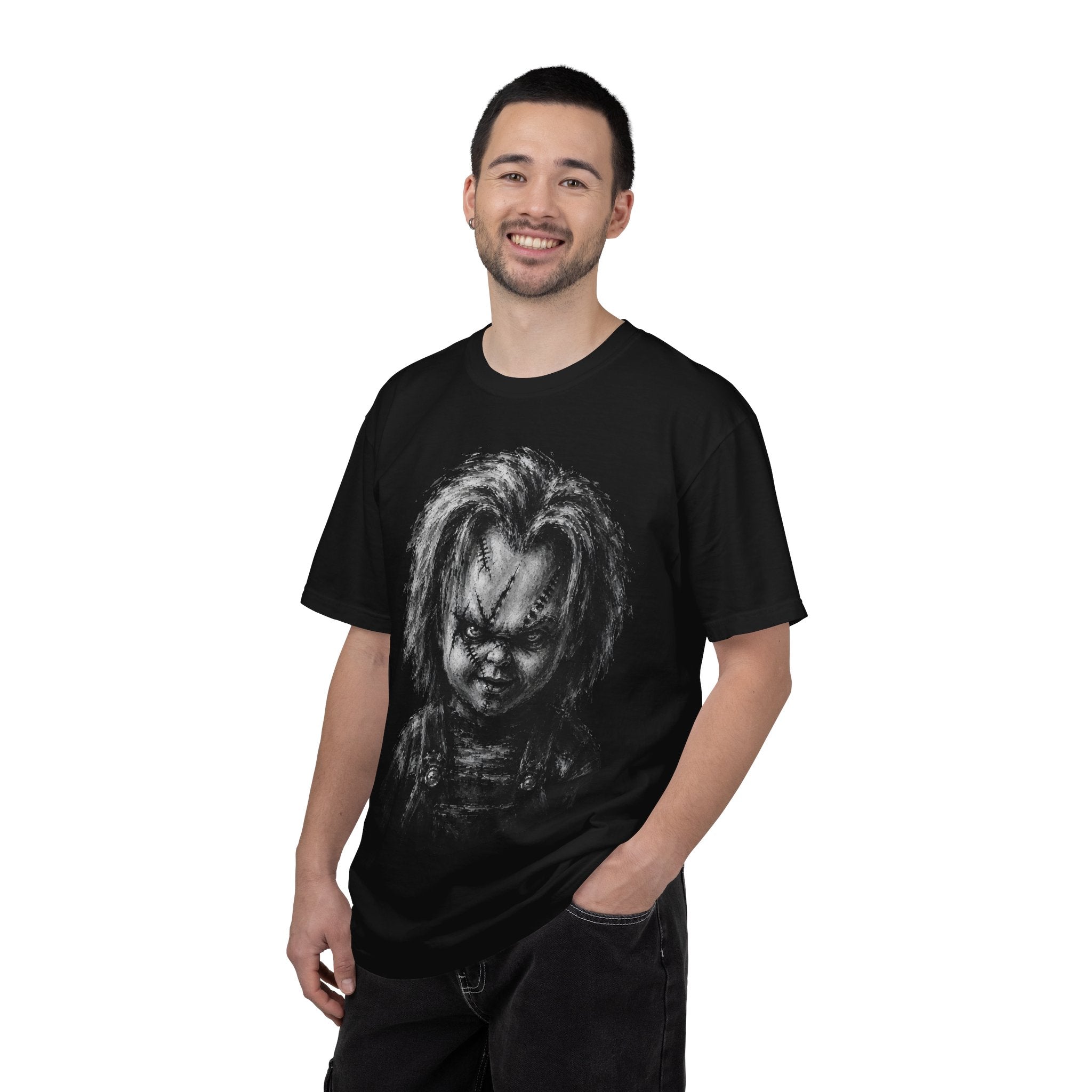 Portrait T-Shirt — Creepy Horror Doll Graphic Tee