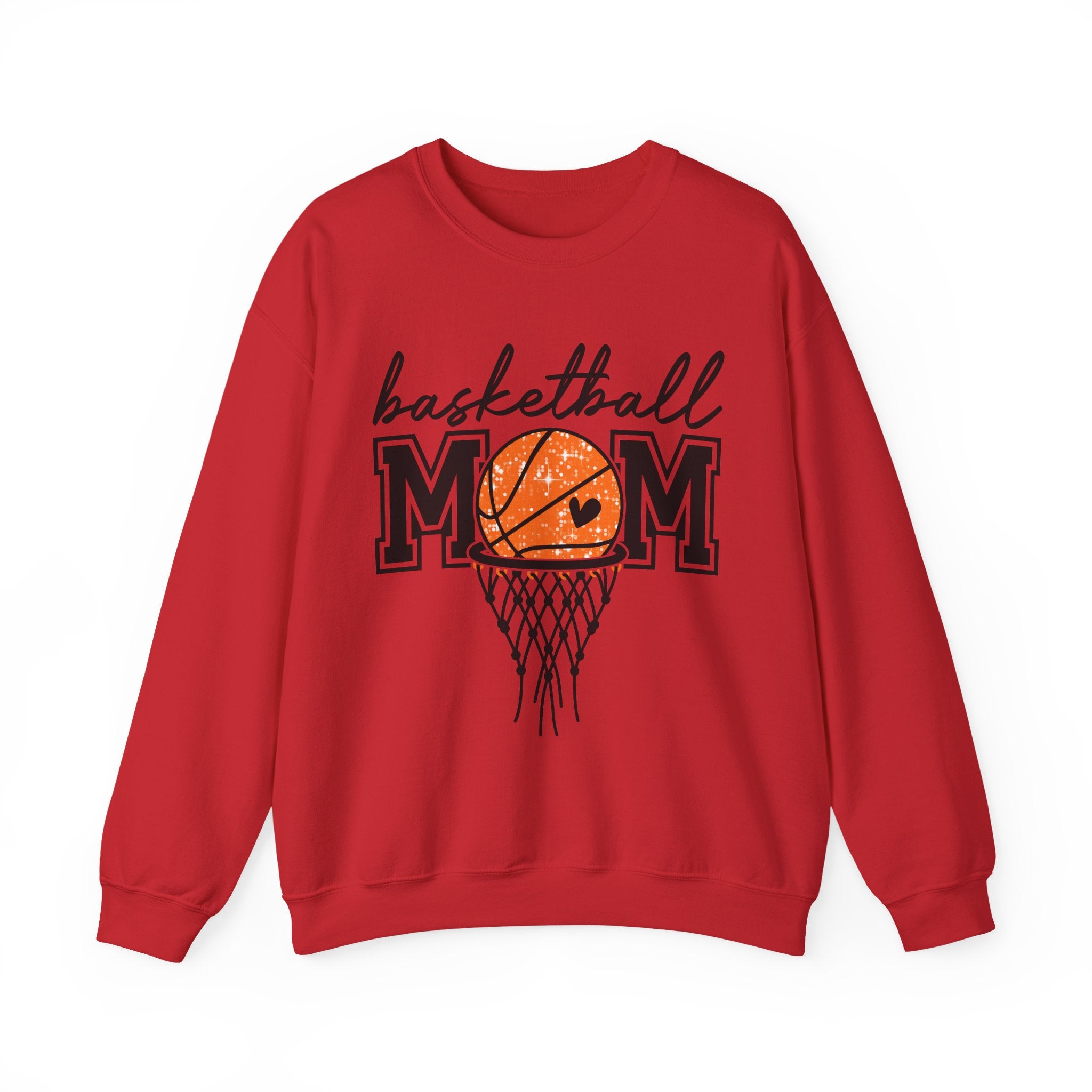 Basketball Mom Crewneck Sweatshirt — Mom Basketball Shirt with Hoop Graphic