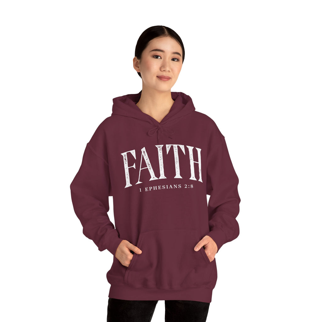 Faith Hoodie - Ephesians 2:8 Inspirational Christian Sweatshirt