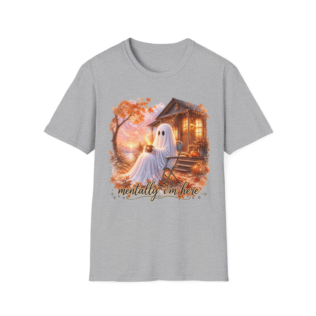 Ghost Cozy Fall T-Shirt — "Mentally on Fire" Autumn Halloween Tee