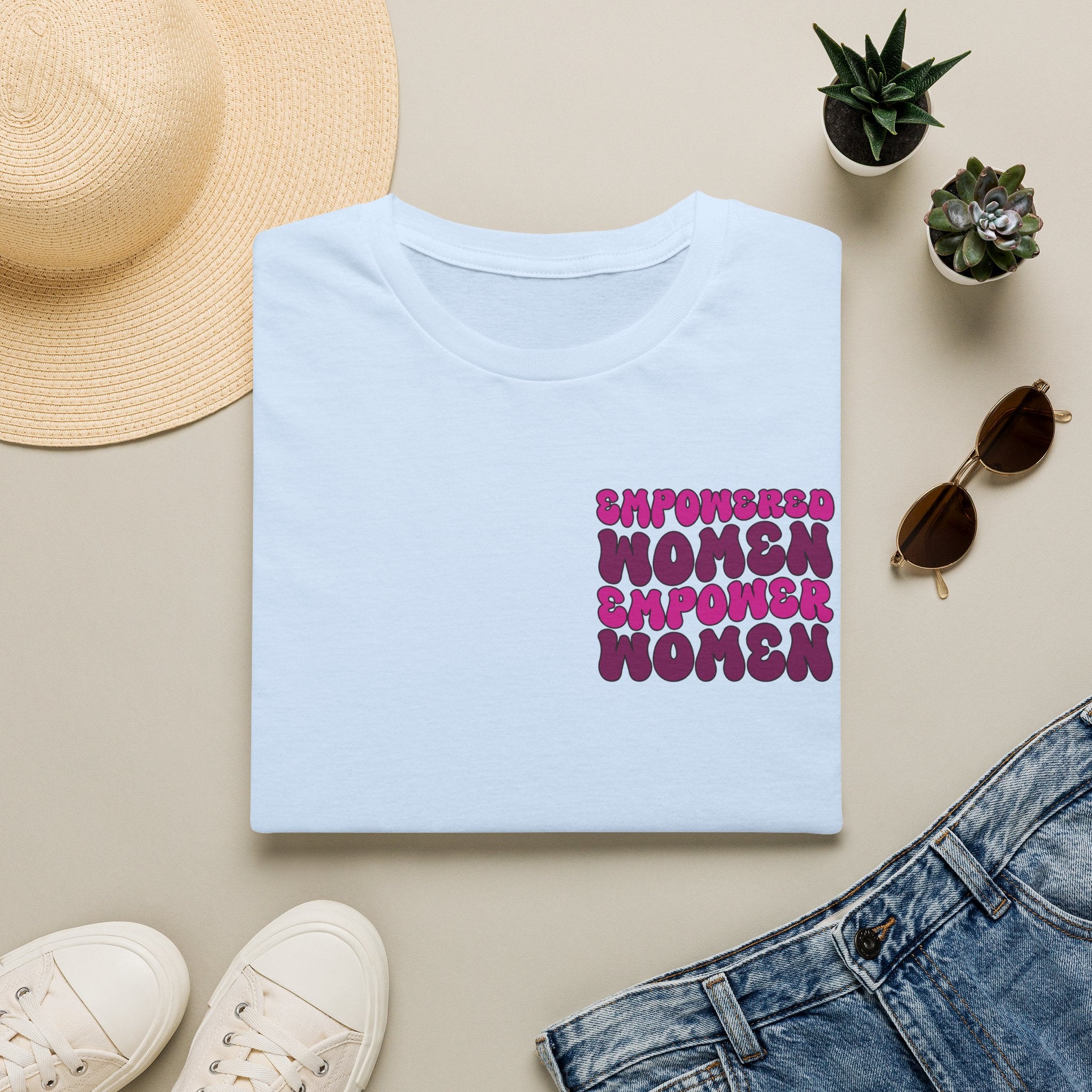 T-Shirt — Empowered Women Empower Women Retro Script Chest Design