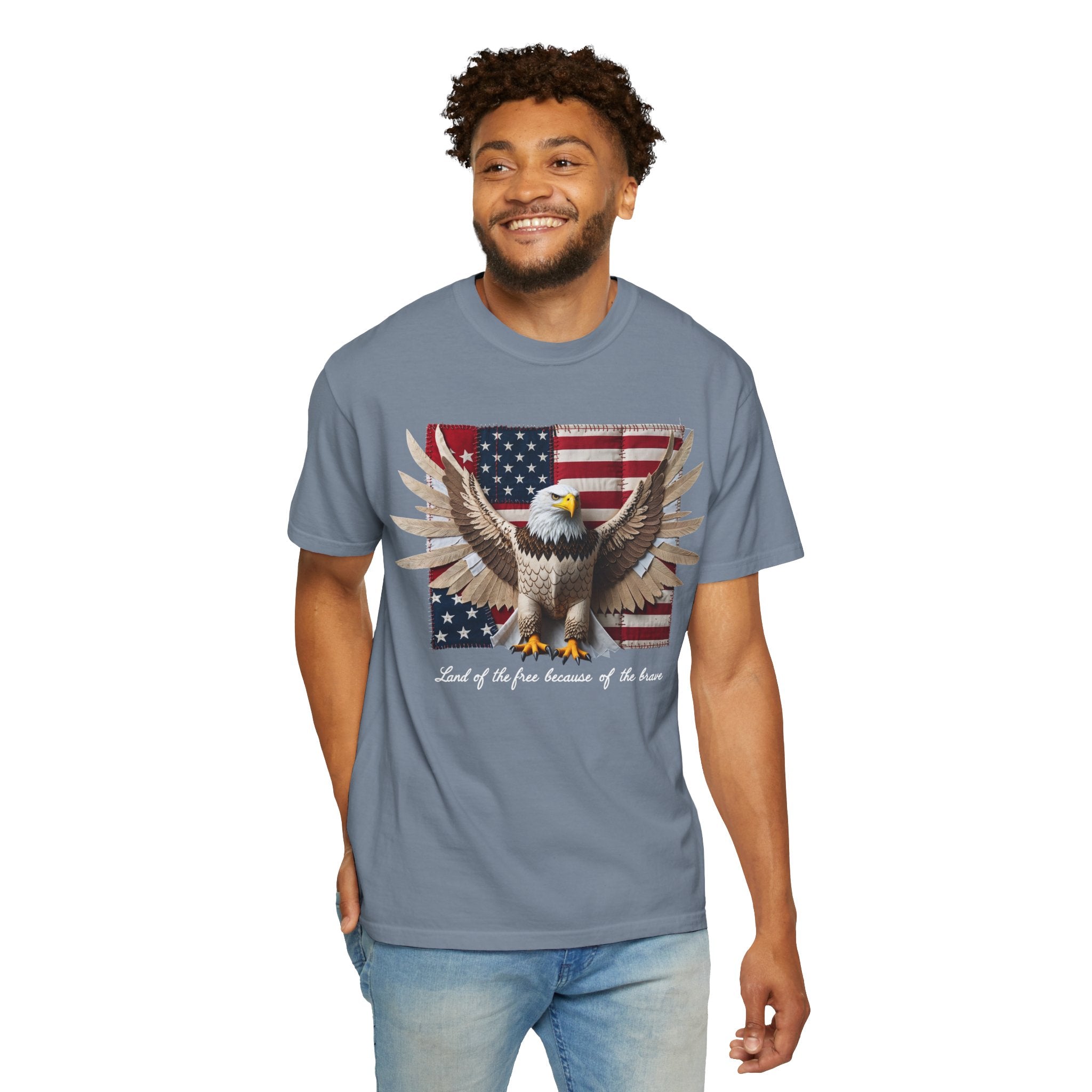 American Eagle Flag T-Shirt – Patriotic Bald Eagle Graphic Tee