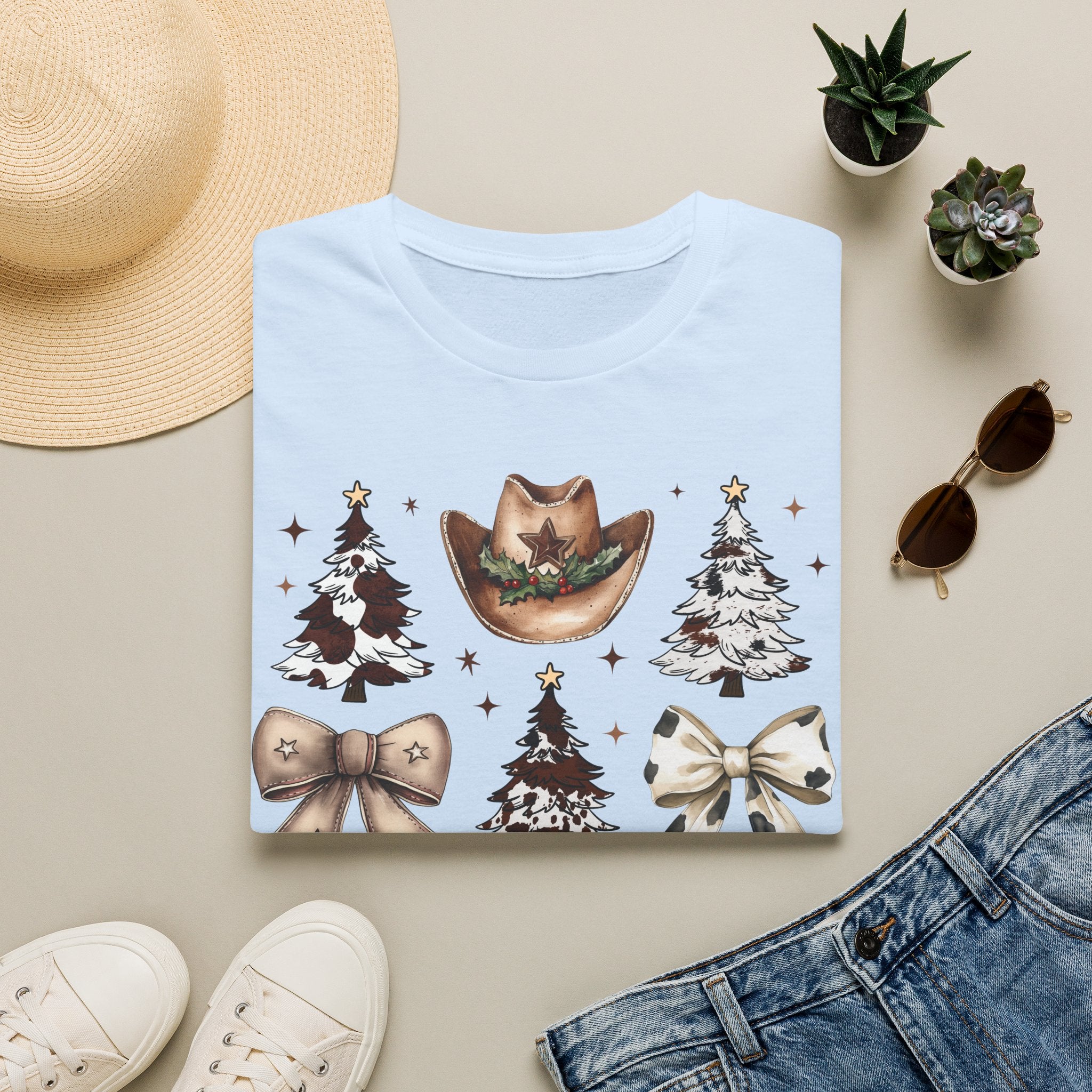 Western Christmas Tee — Cowboy Hat & Boots Holiday Shirt