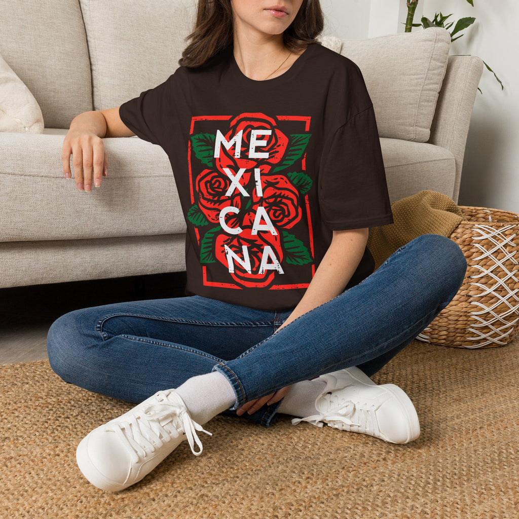 Mexicana Rose T-Shirt — Bold Floral Mexico Pride Tee