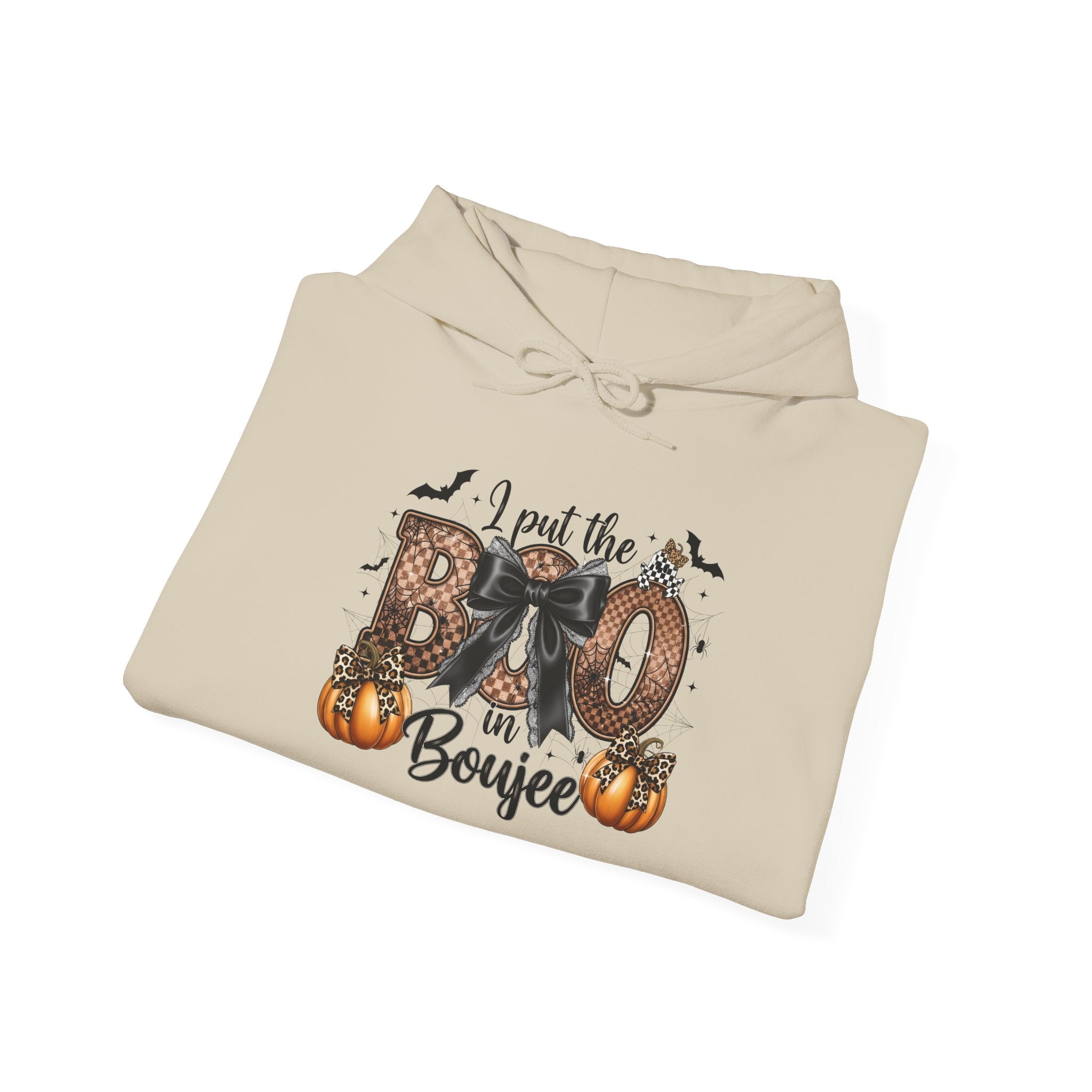 Halloween 'I Put the Boo in Boujee' Hoodie — Pumpkin Bat Spooky Chic Pullover