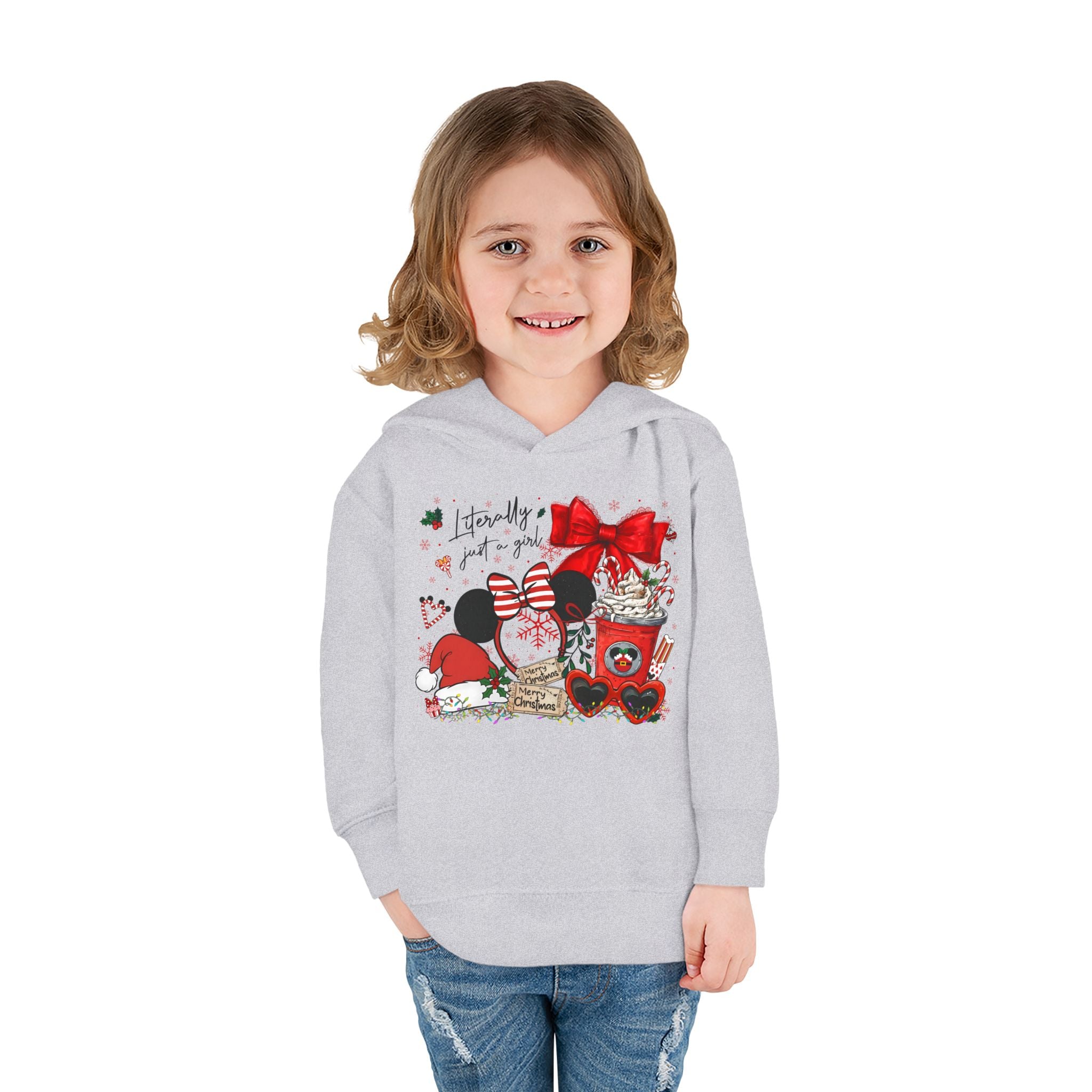 Toddler Hoodie - Christmas Minnie Gift Set Graphic ("Holidays just for me")
