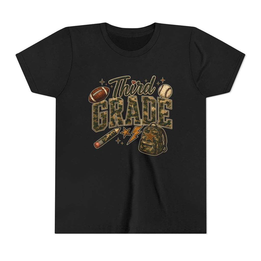 Third Grade Kids Tee - Back to School Sports Backpack Design
