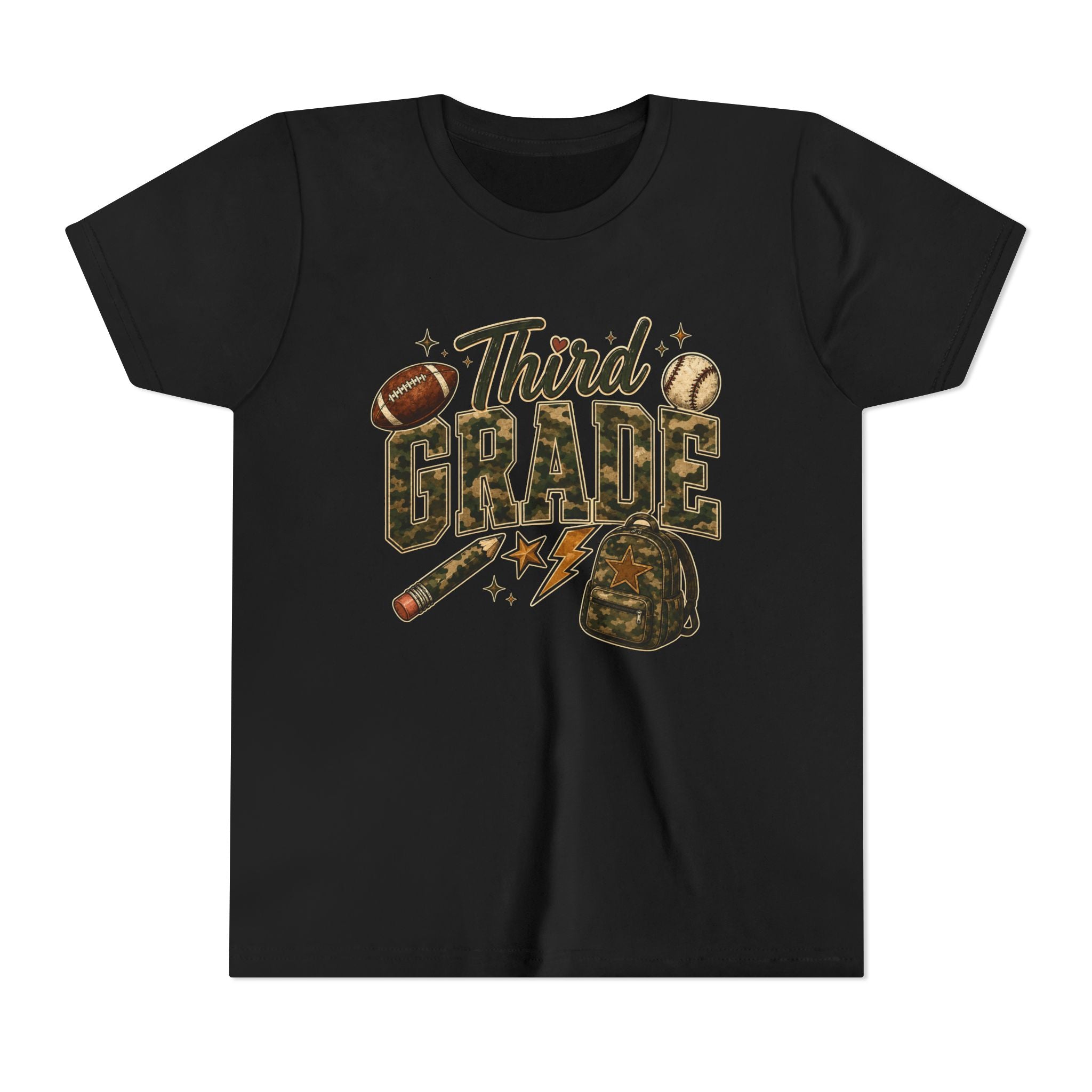 Third Grade Kids Tee - Back to School Sports Backpack Design