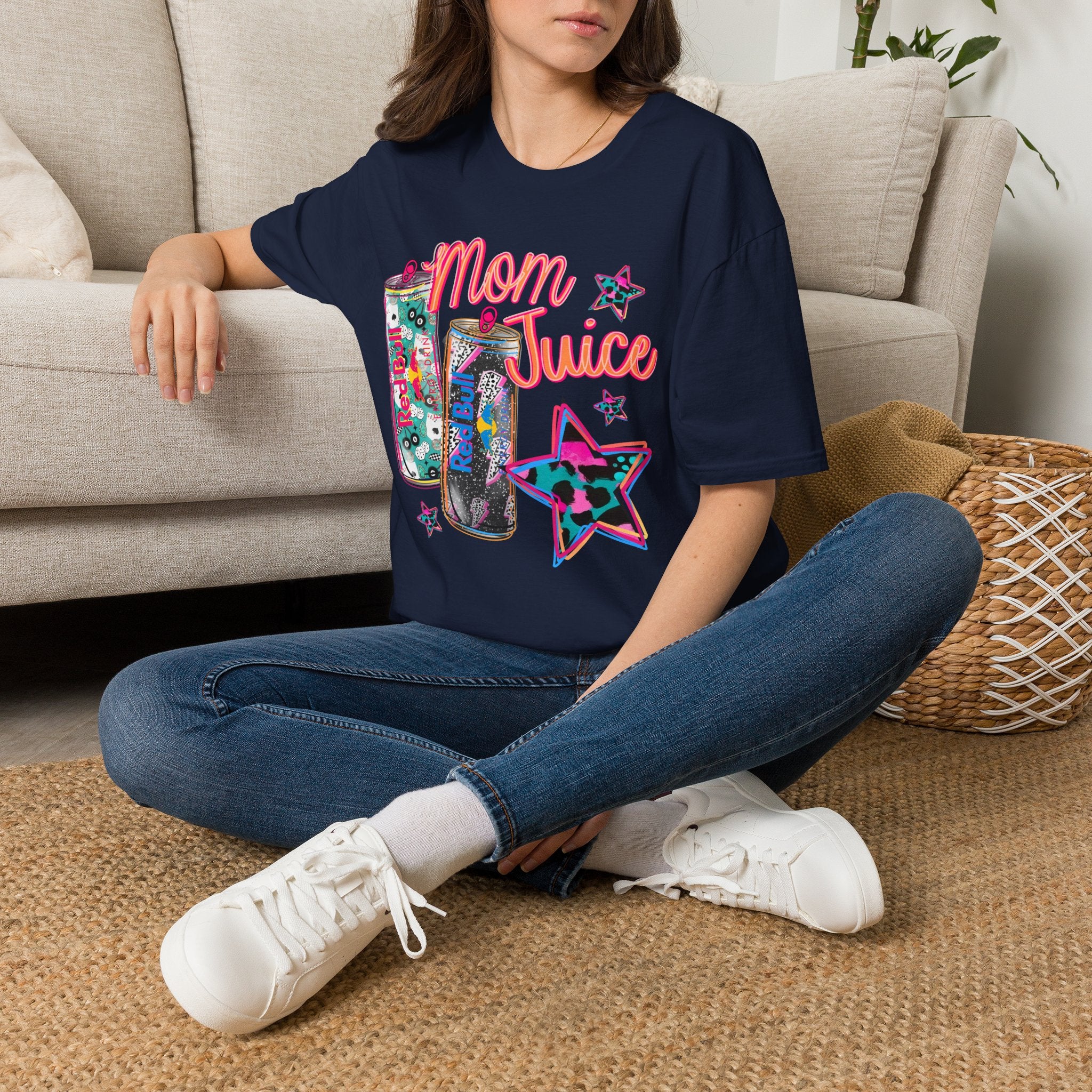 Mom Juice T-Shirt — Funny Red Bull Energy Drink Graphic Tee for Moms