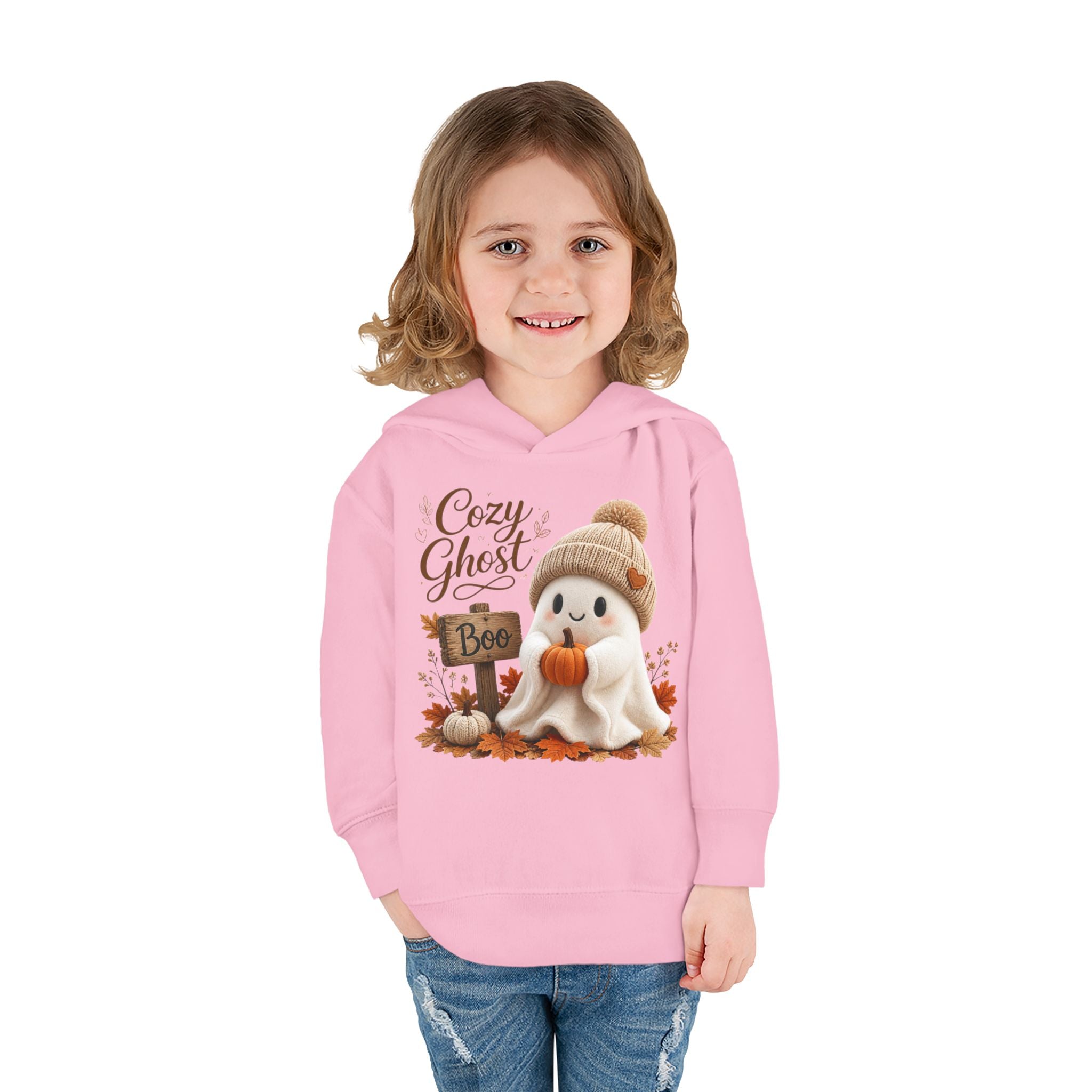 Toddler Hoodie – 'Cozy Ghost' Fall Halloween Pullover