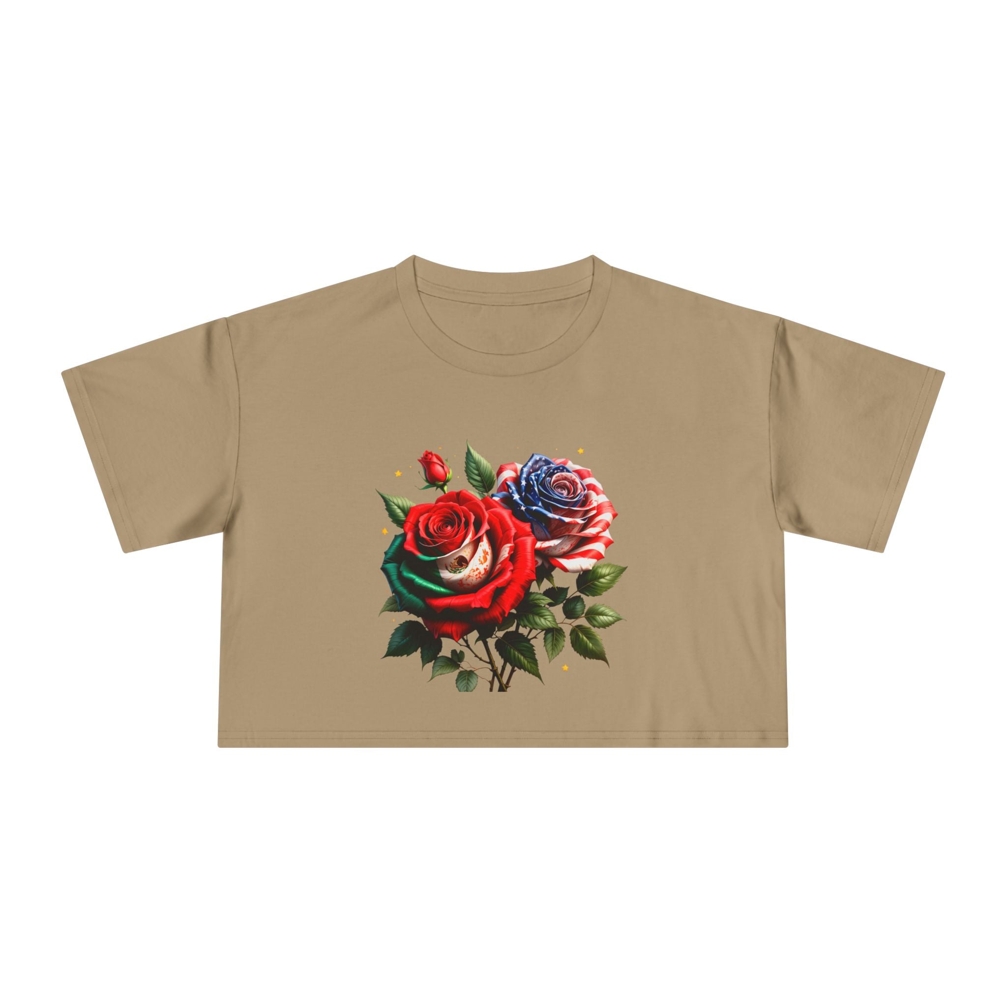 Rose Bouquet Crop Tee — Floral Vintage Rose Graphic Women's Crop Top