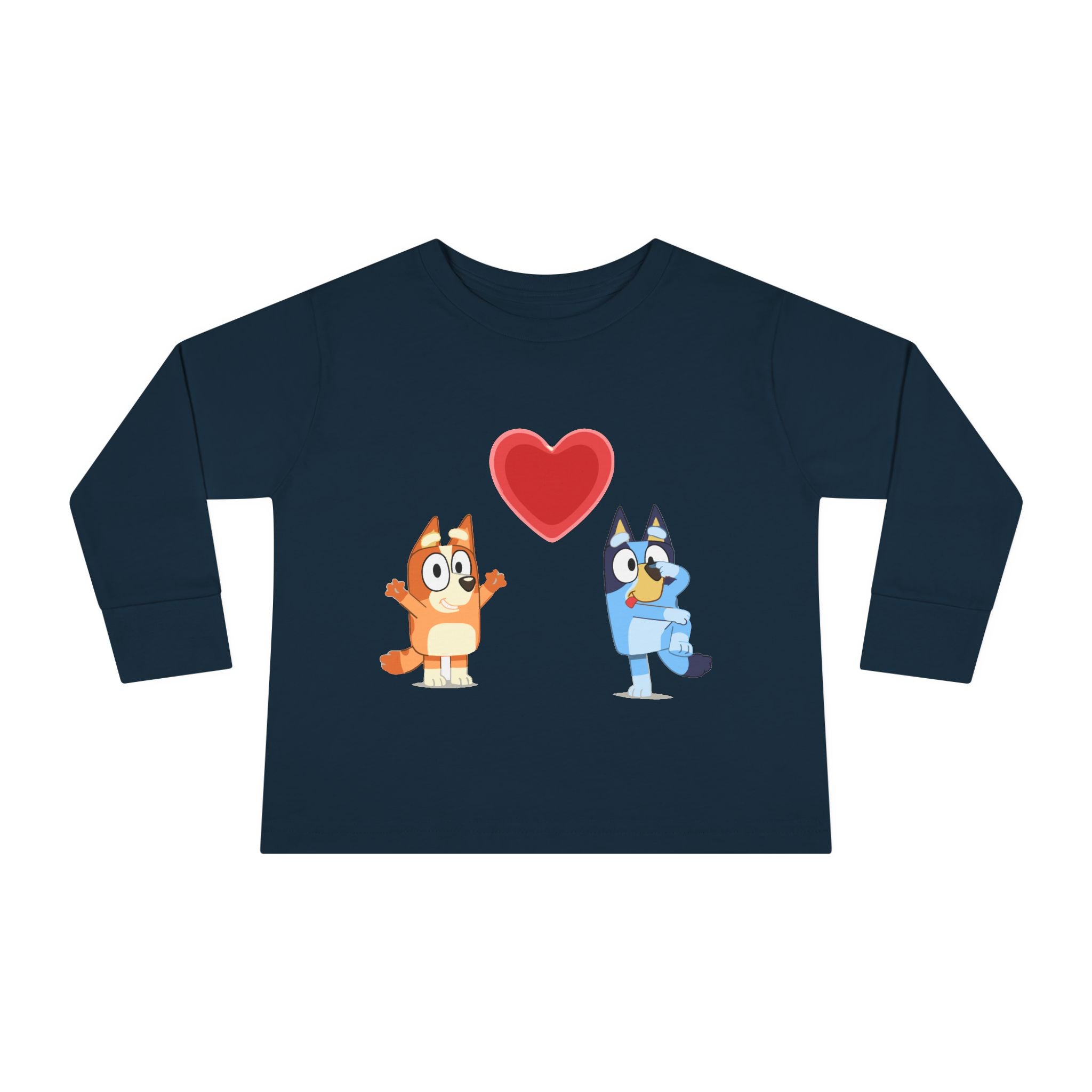 Bluey & Bingo Heart Toddler Long Sleeve Tee
