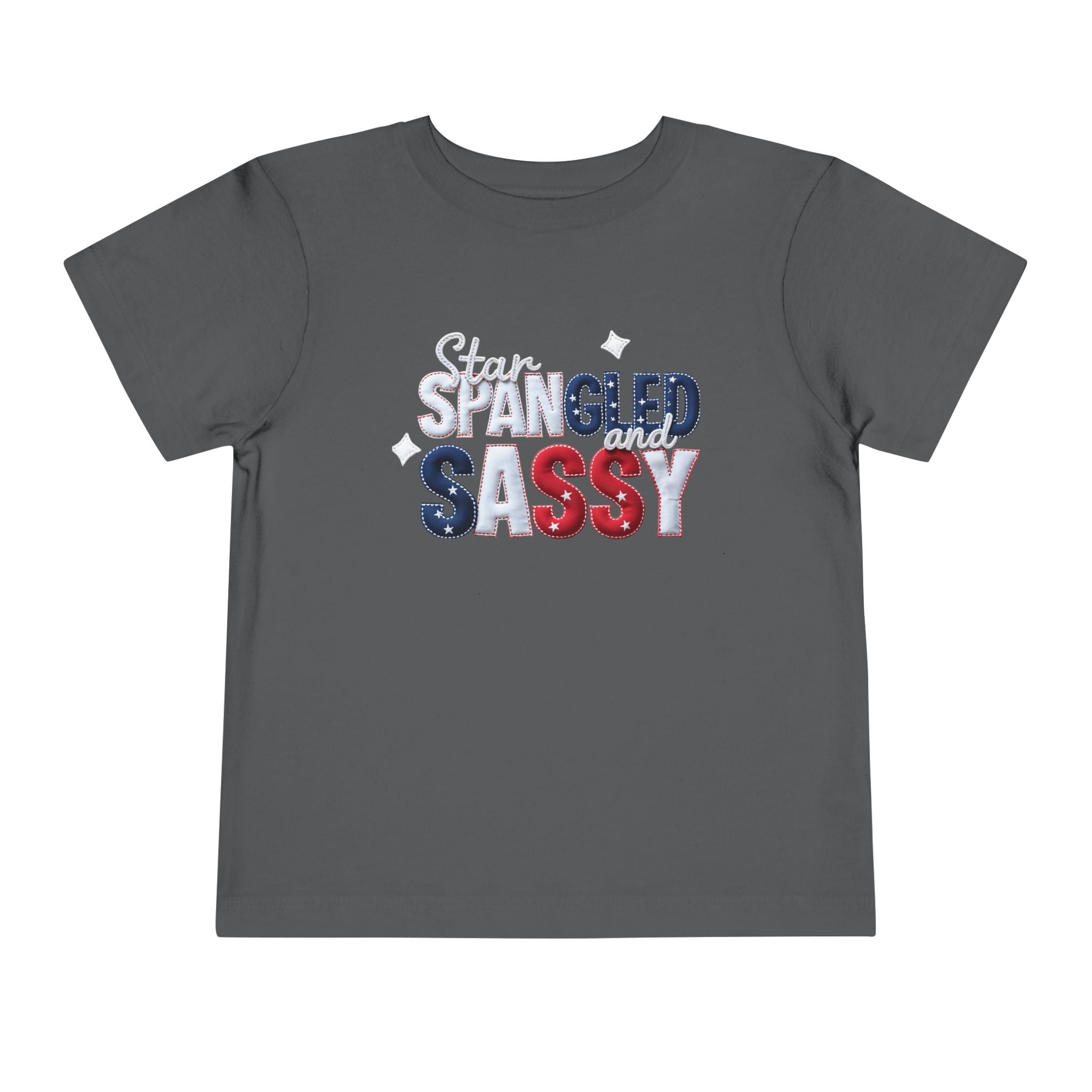 Toddler Tee - "Stay Spangled Sassy" Patriotic Bow 4th of July Shirt
