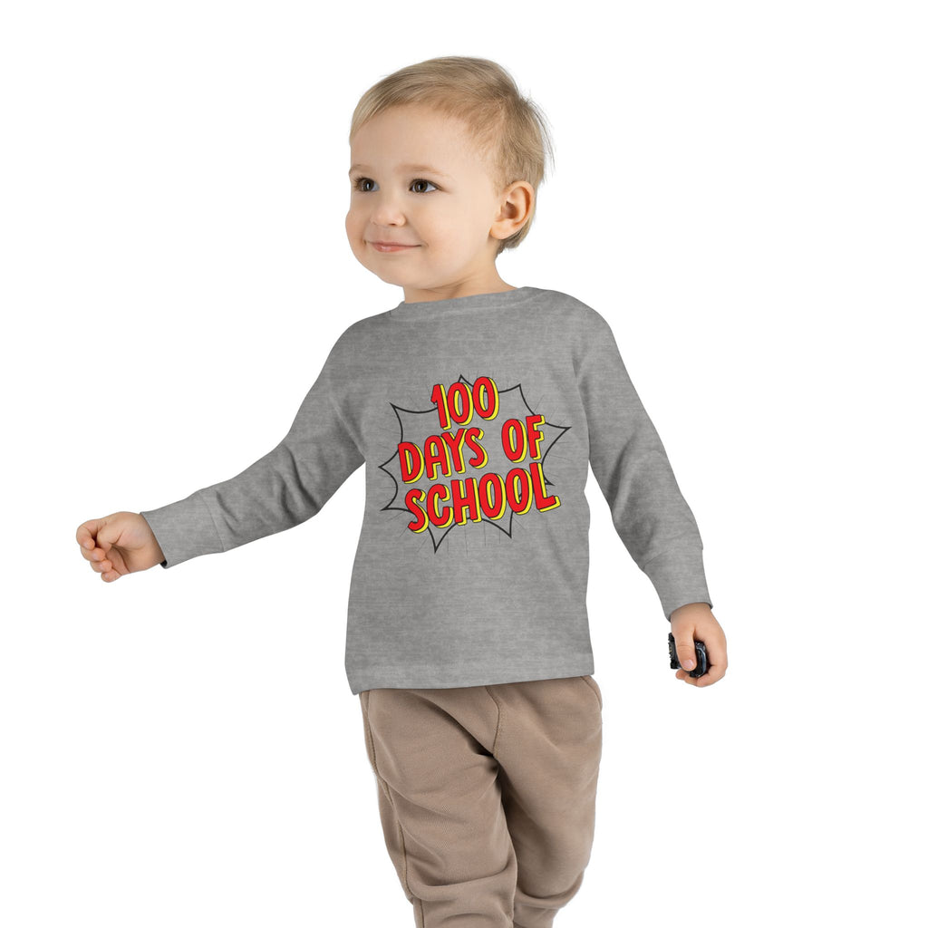 Toddler Long Sleeve Tee: "100 Days of School" Celebration Shirt
