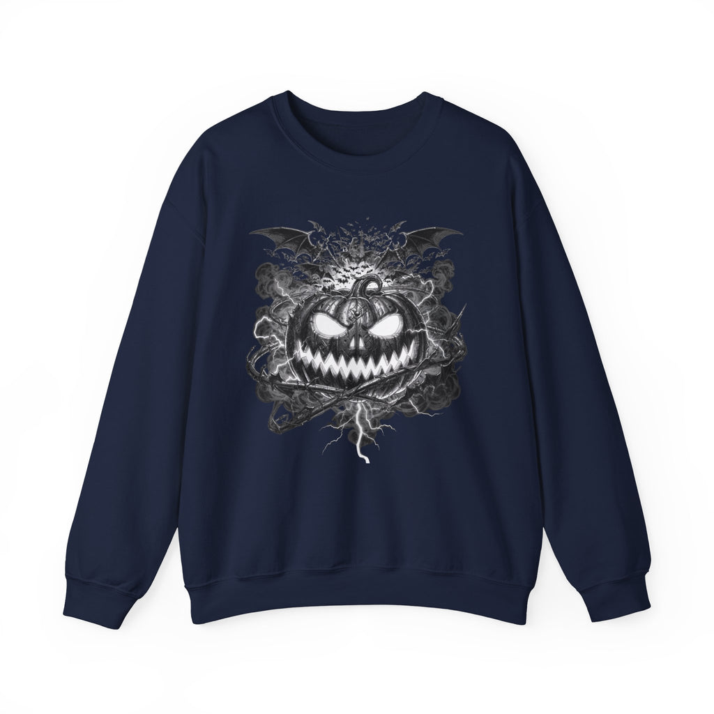 Halloween Pumpkin Crewneck Sweatshirt — Spooky Jack-o'-Lantern Graphic