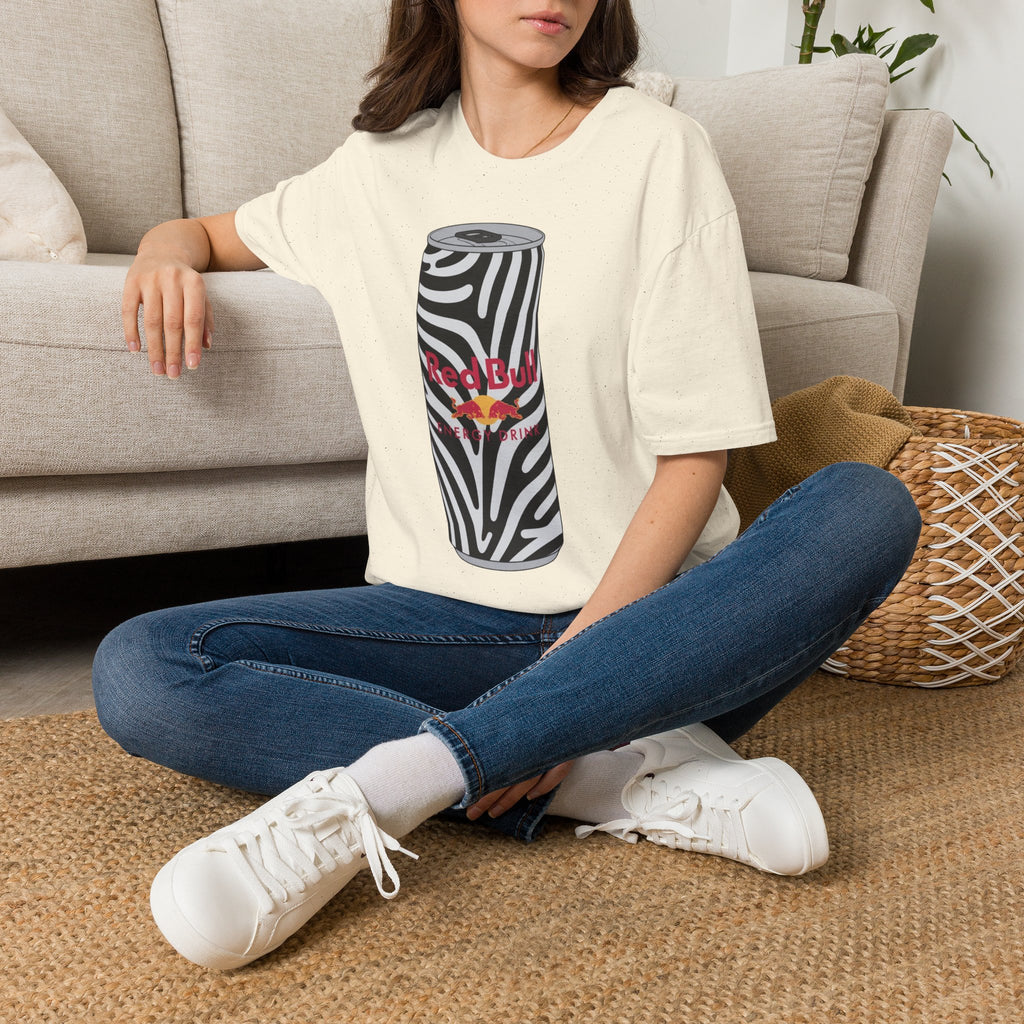 Zebra Can Graphic T-Shirt — Bold Retro Energy Drink Design