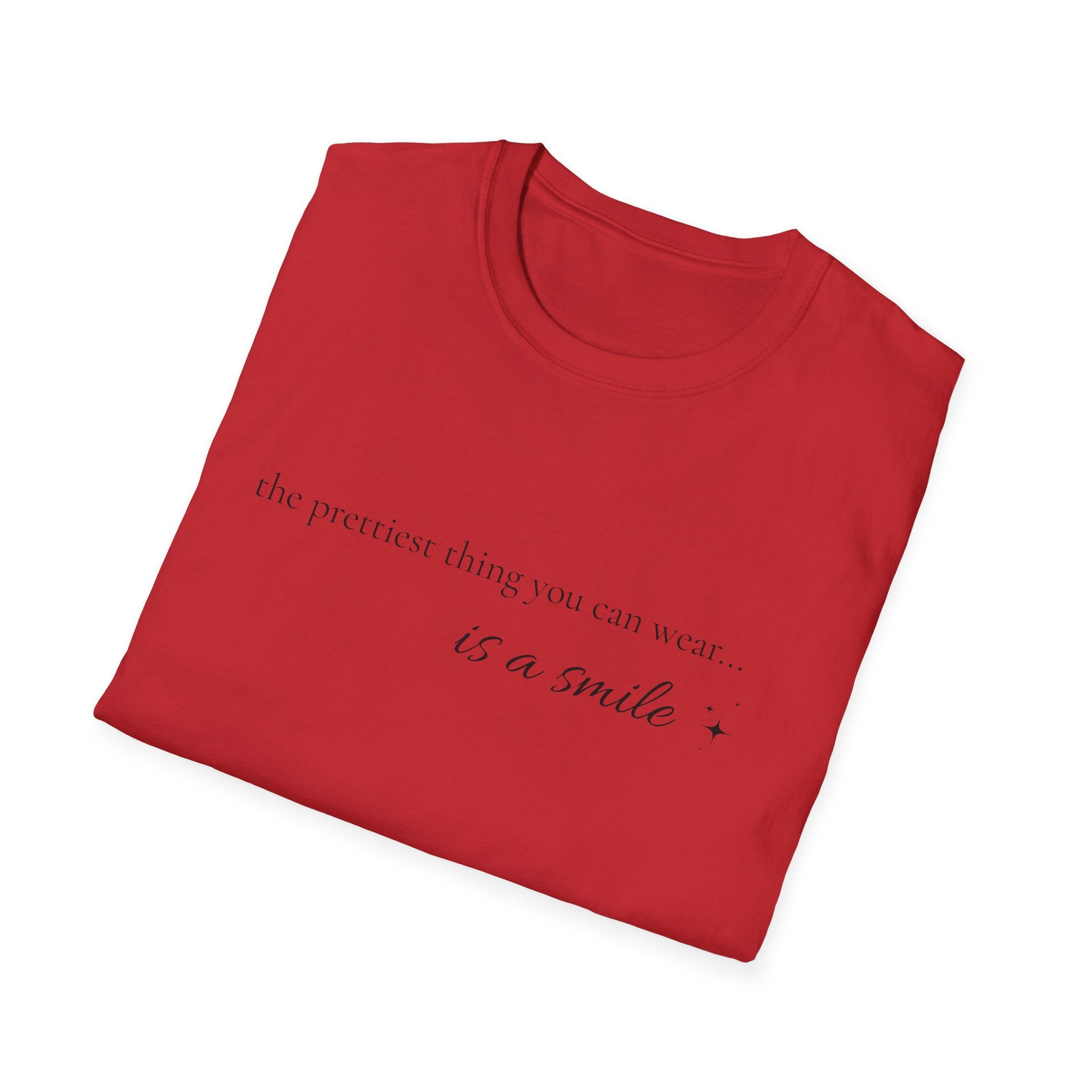 Smile Quote T-Shirt — "The Prettiest Thing You Can Wear is a Smile" Minimal Graphic Tee