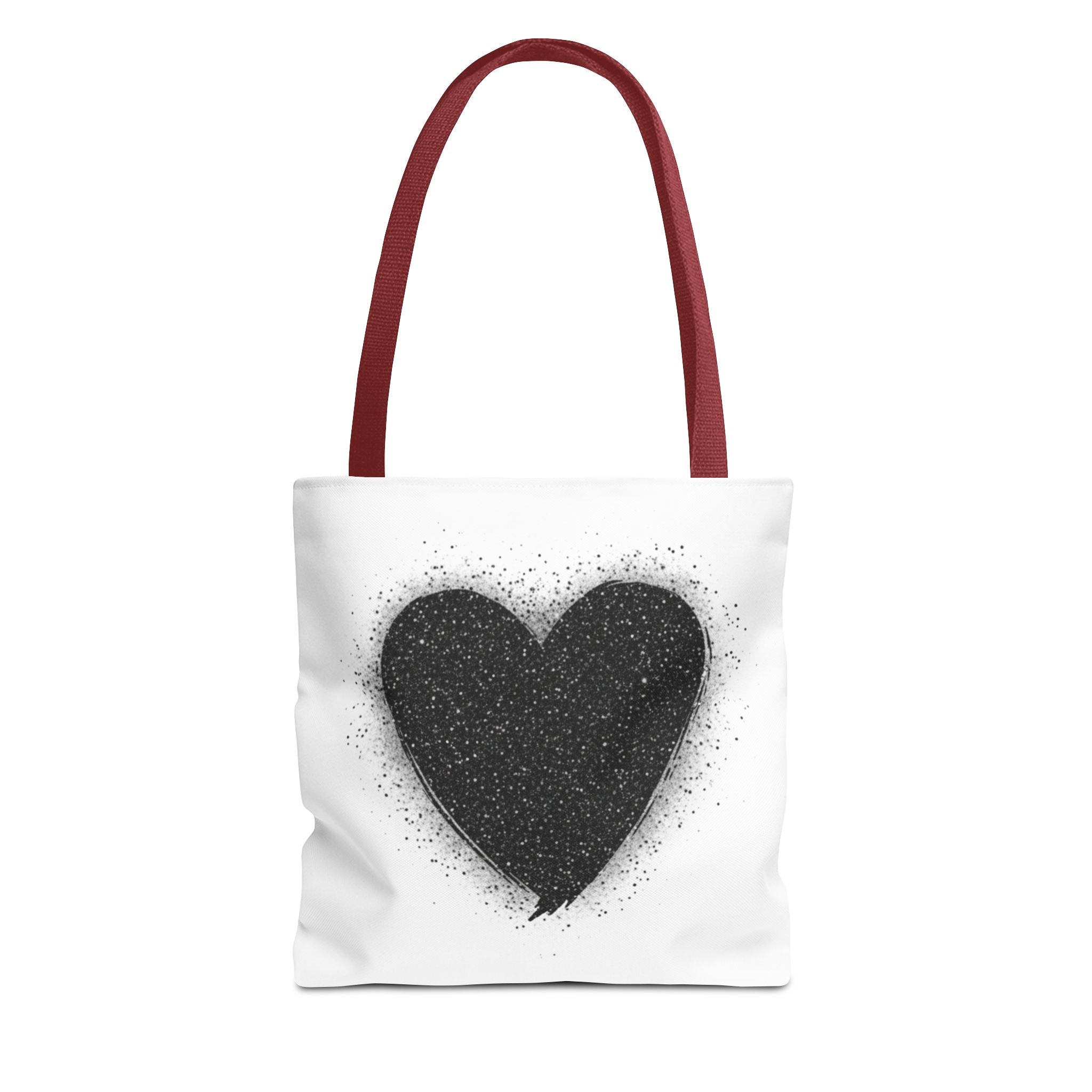 Black Spray Heart Tote Bag – Chic Graphic Canvas Tote for Everyday Use