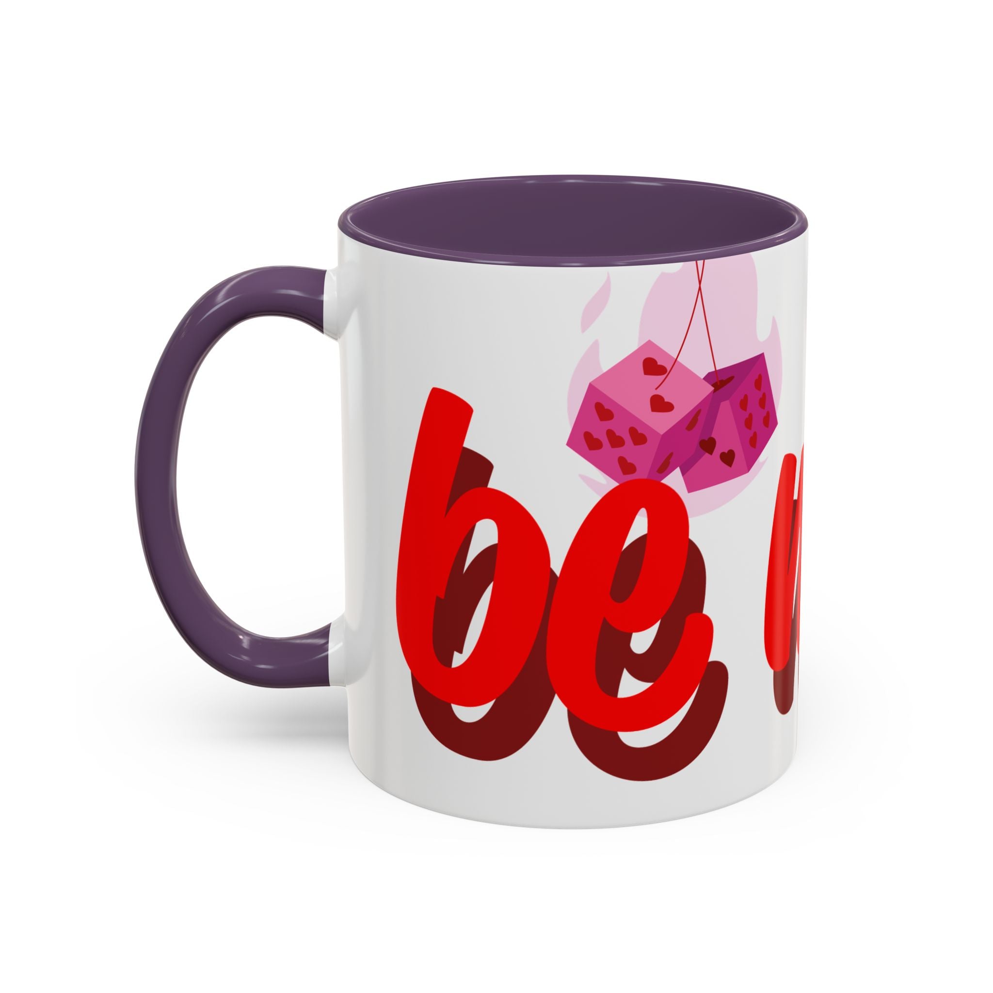 Be Mine Mug | Heart Valentine Coffee Mug, Accent Handle and Rim