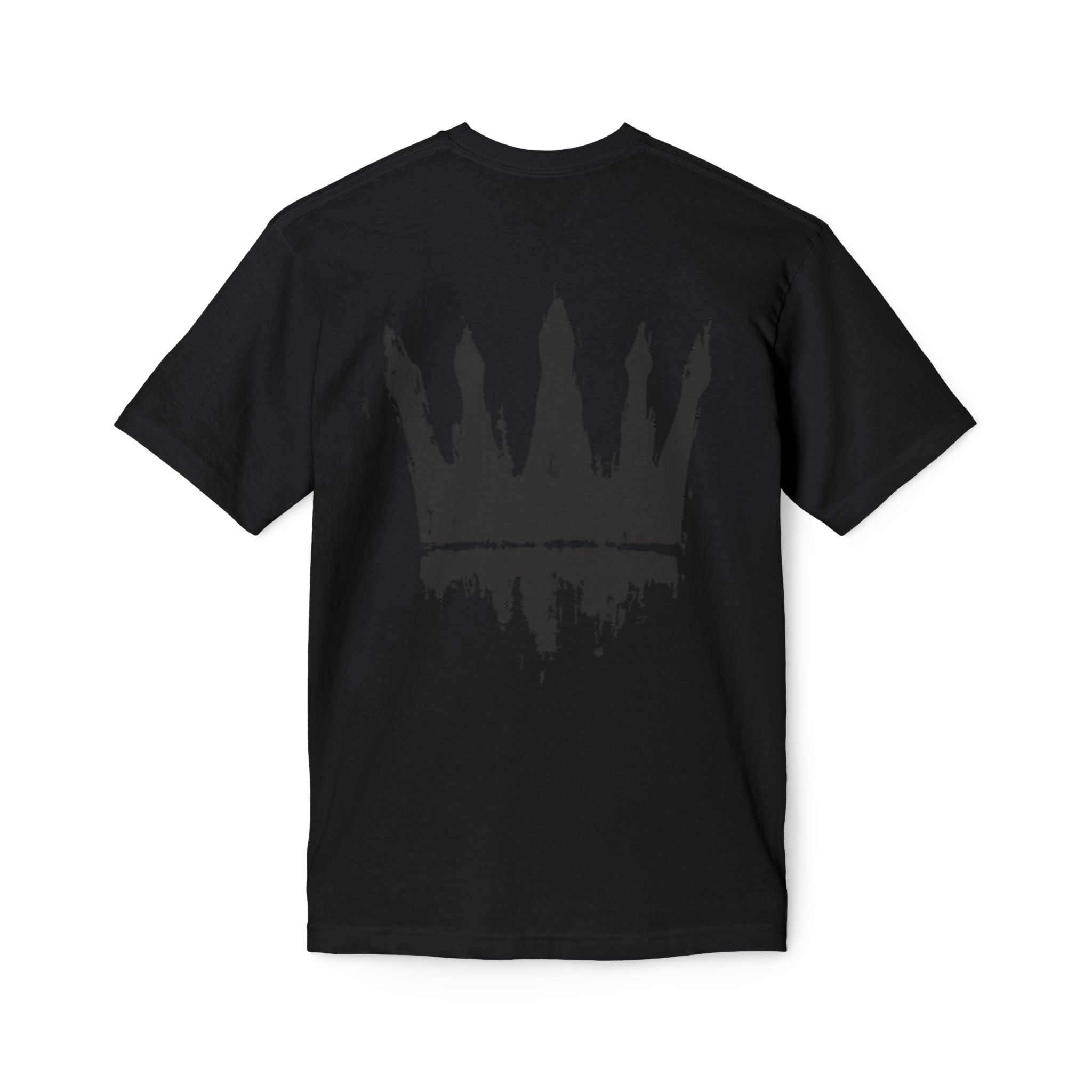 Crown Graphic T-Shirt — Grunge Black Paint Crown Back Print