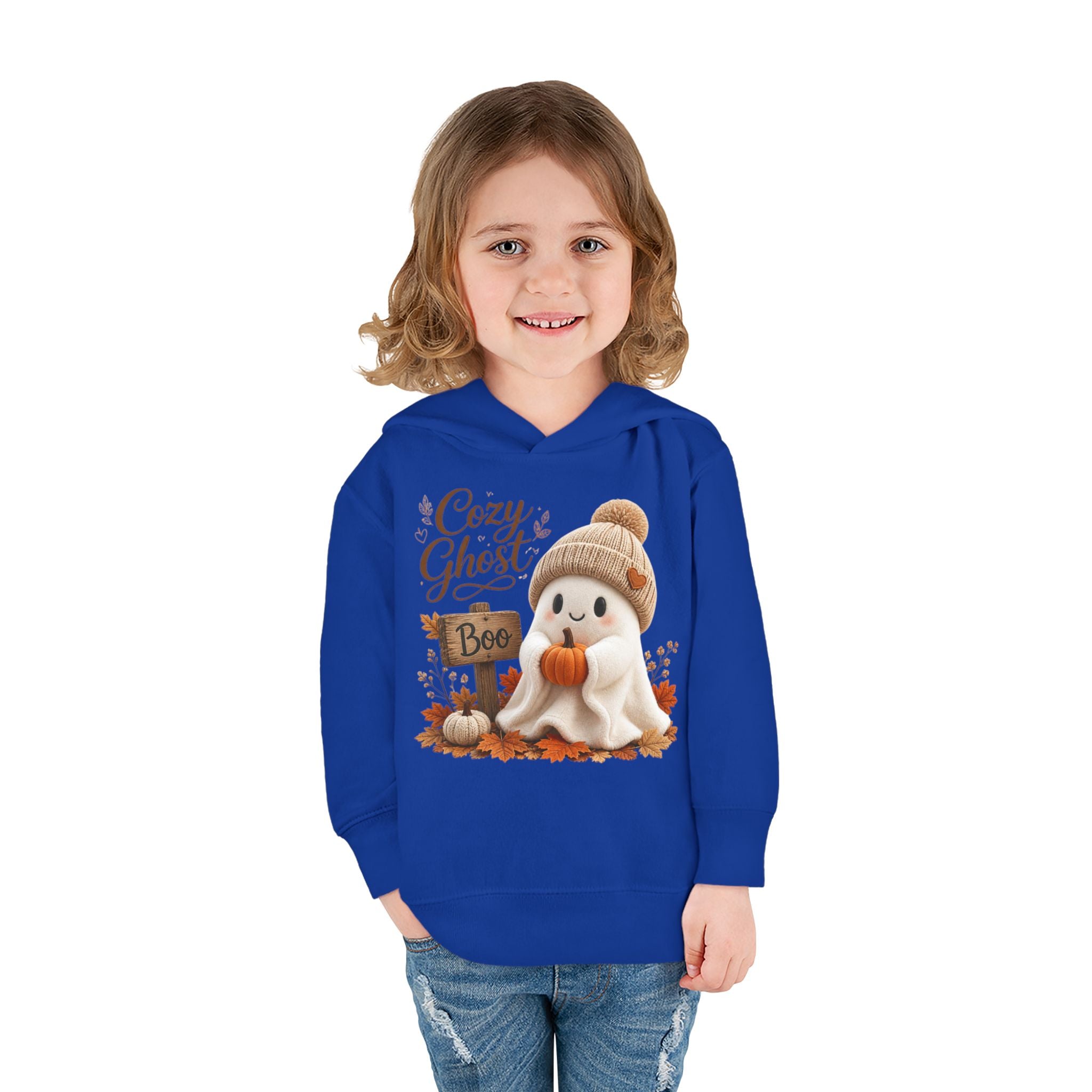 Toddler Hoodie – 'Cozy Ghost' Fall Halloween Pullover