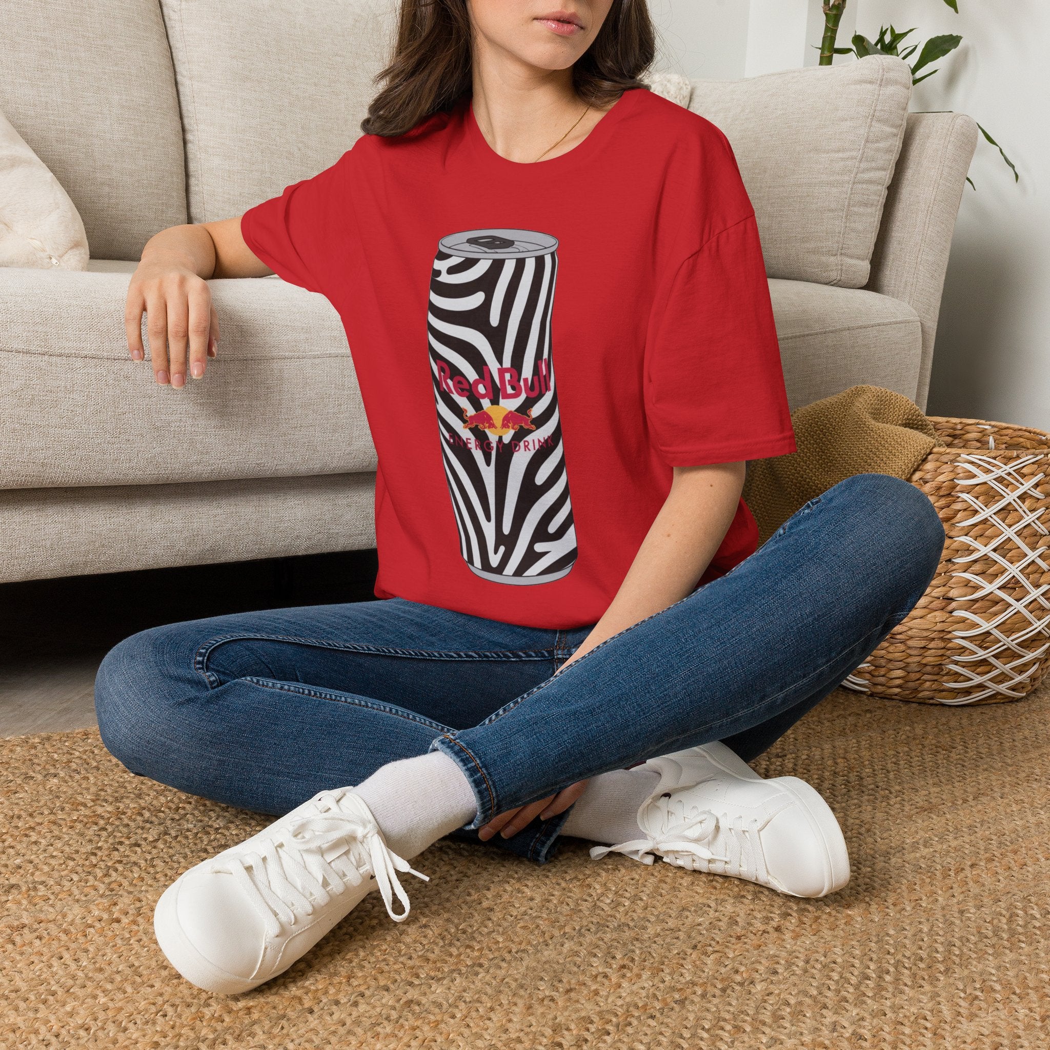 Zebra Can Graphic T-Shirt — Bold Retro Energy Drink Design