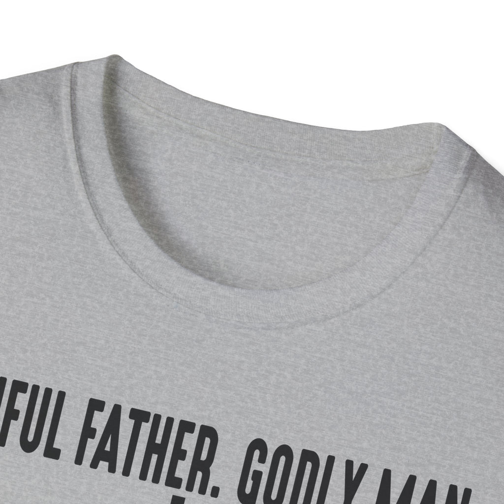 Faithful Father. Godly Man. T‑Shirt — Christian Dad Tee with Cross
