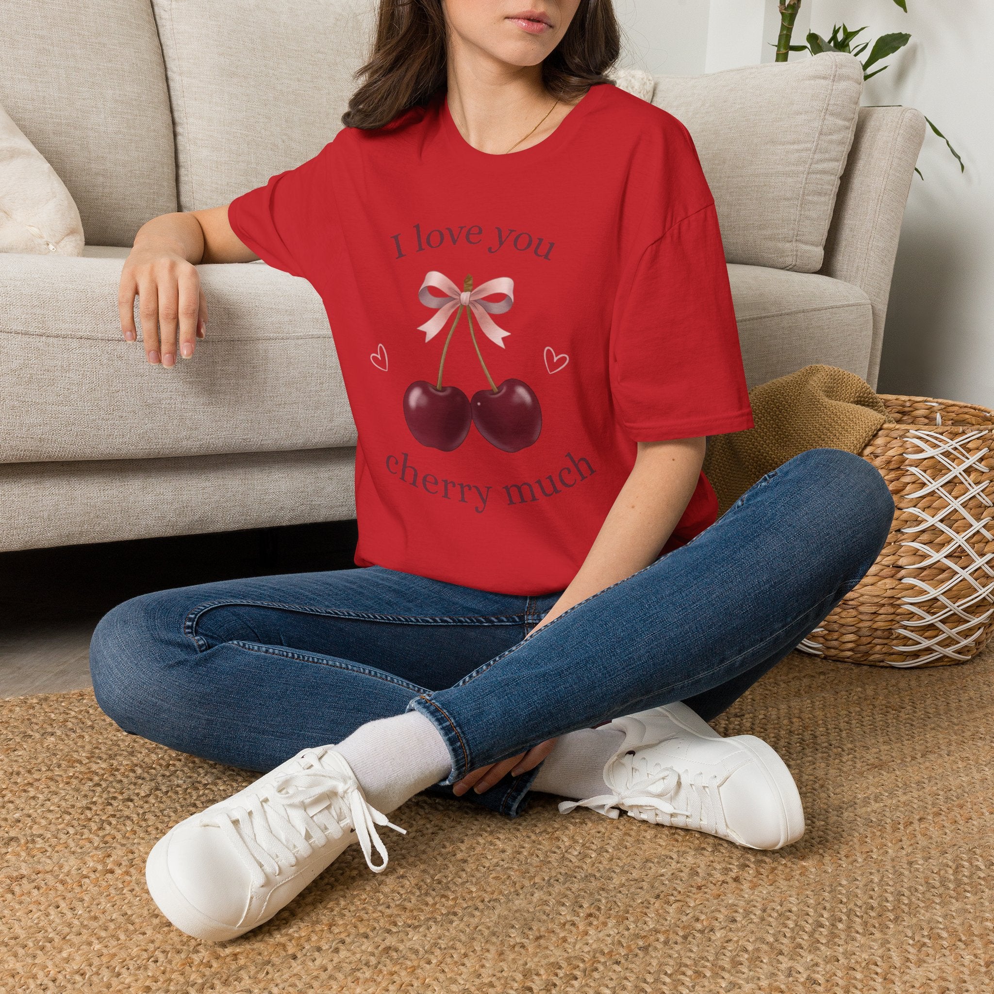 I Love You Cherry Much T-Shirt — Cute Cherry Graphic Valentine Tee