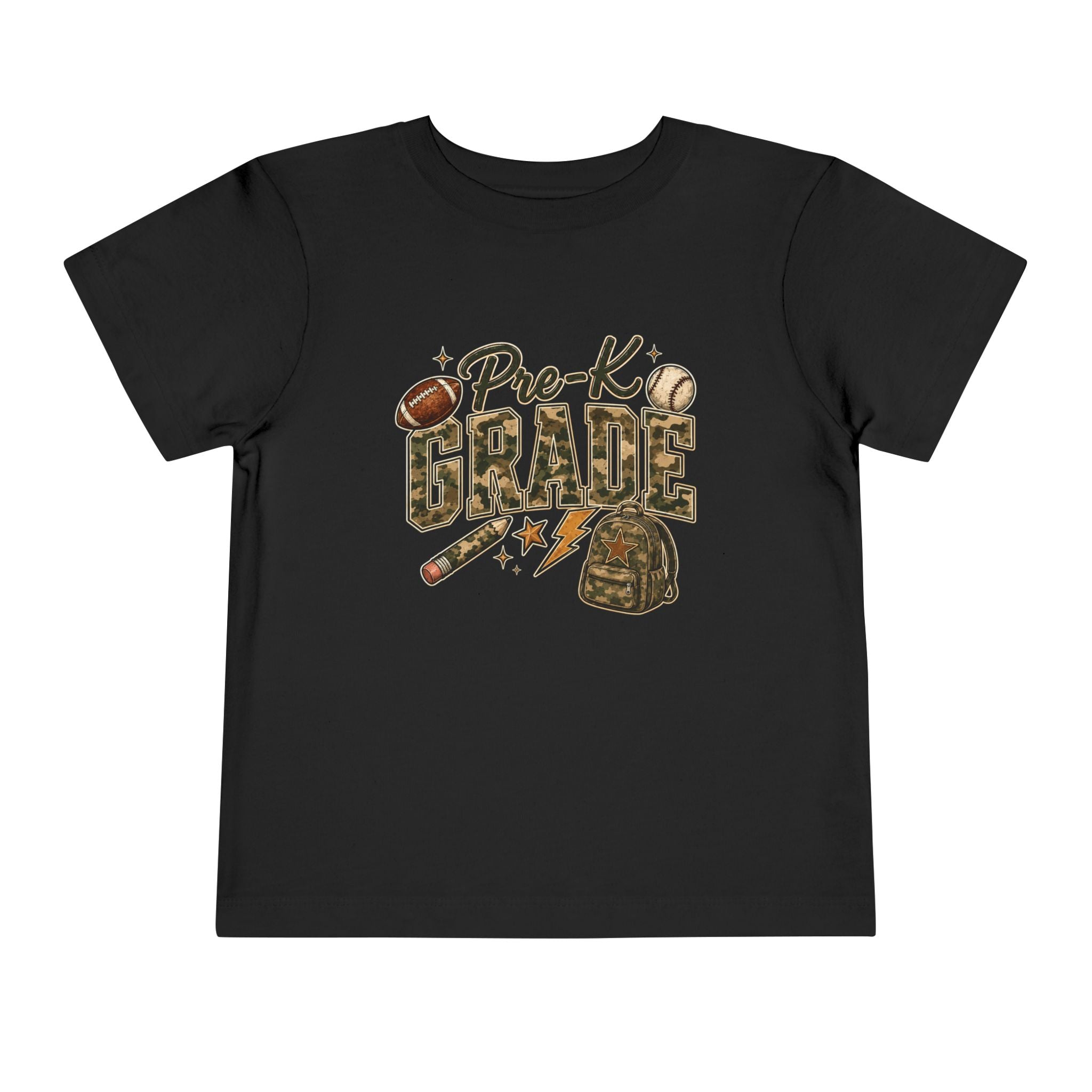 Pre-K Grade Toddler Tee — Back to School Sports Design