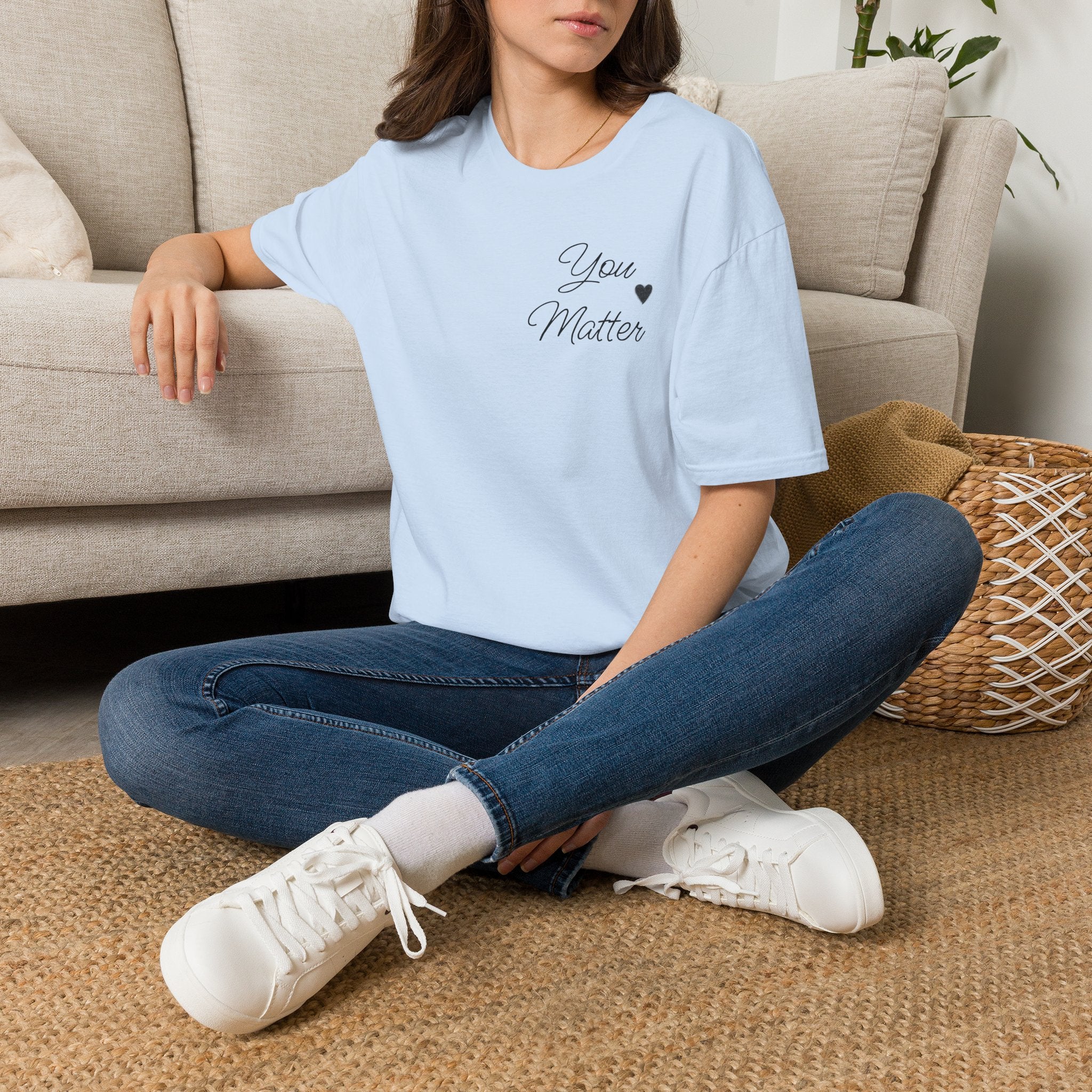 You Matter T-Shirt — Minimal Script Heart Inspirational Tee