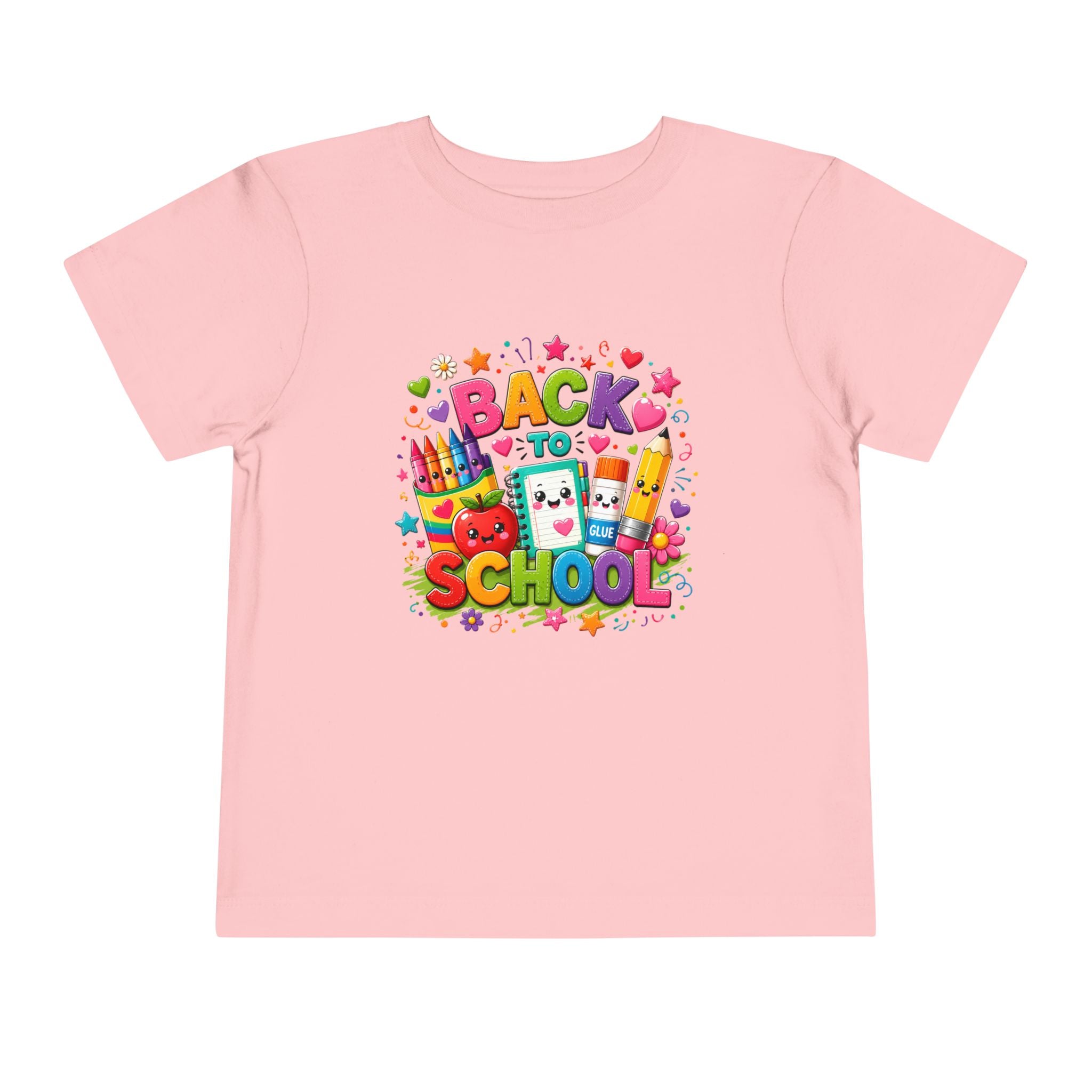 Back to School Toddler Tee – Cute Kawaii School Supplies Graphic