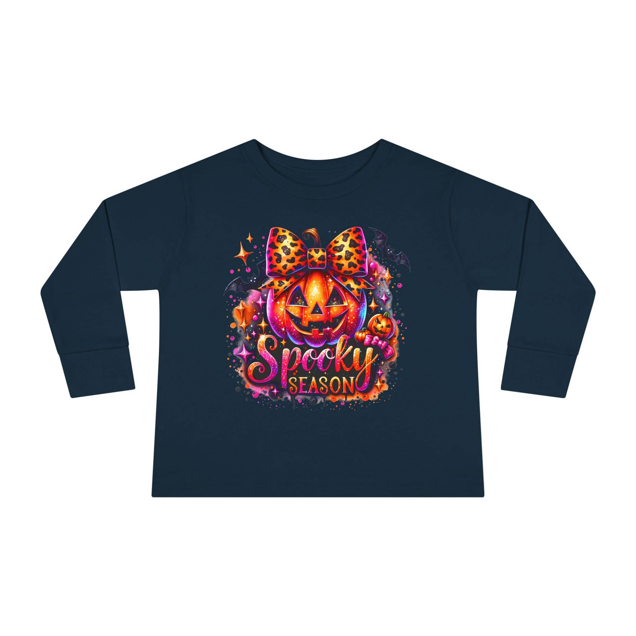 Toddler Long Sleeve Tee — "Spooky Season" Pumpkin Halloween Shirt