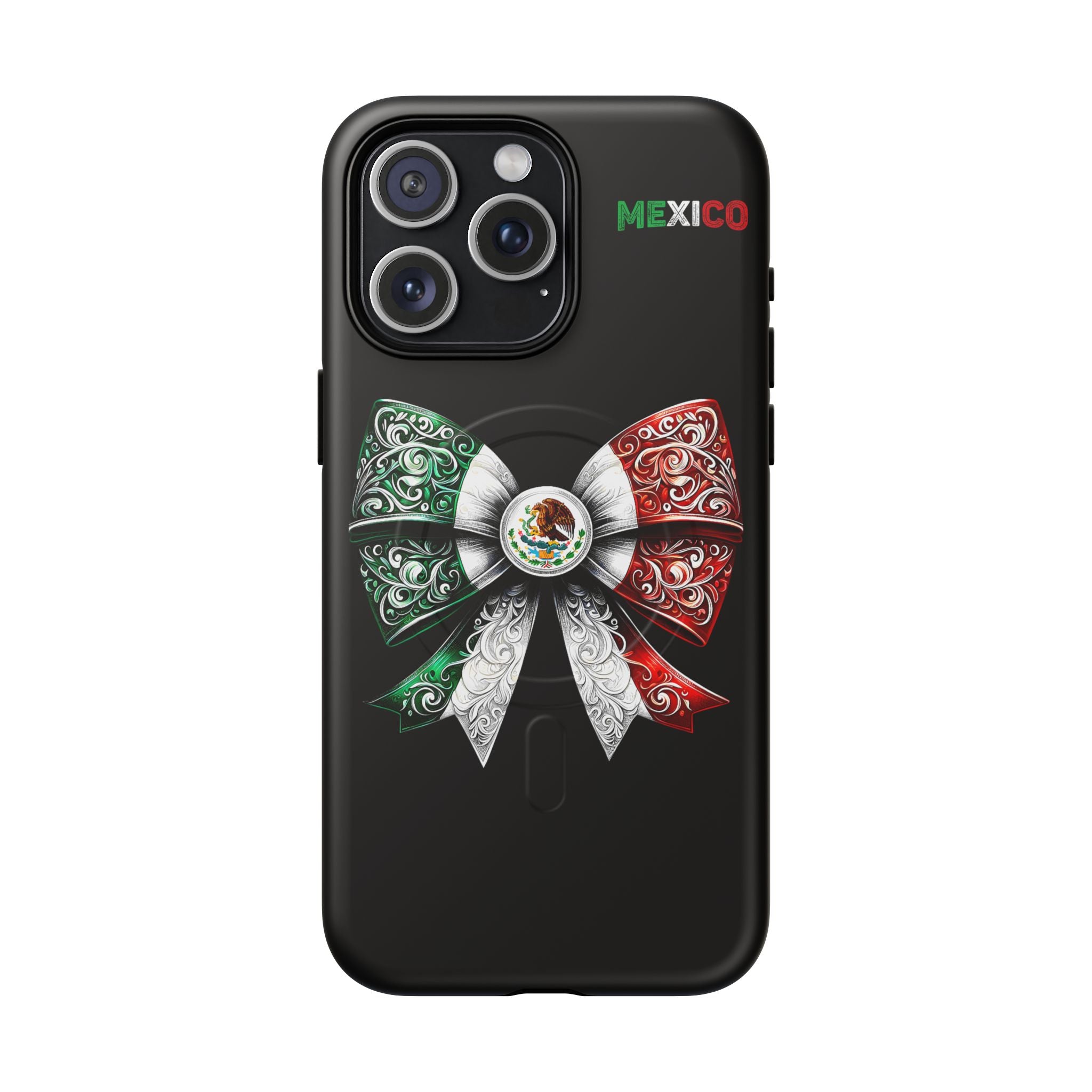 Mexican Flag Bow Tough Magnetic Phone Case — Patriotic Mexico iPhone Cover